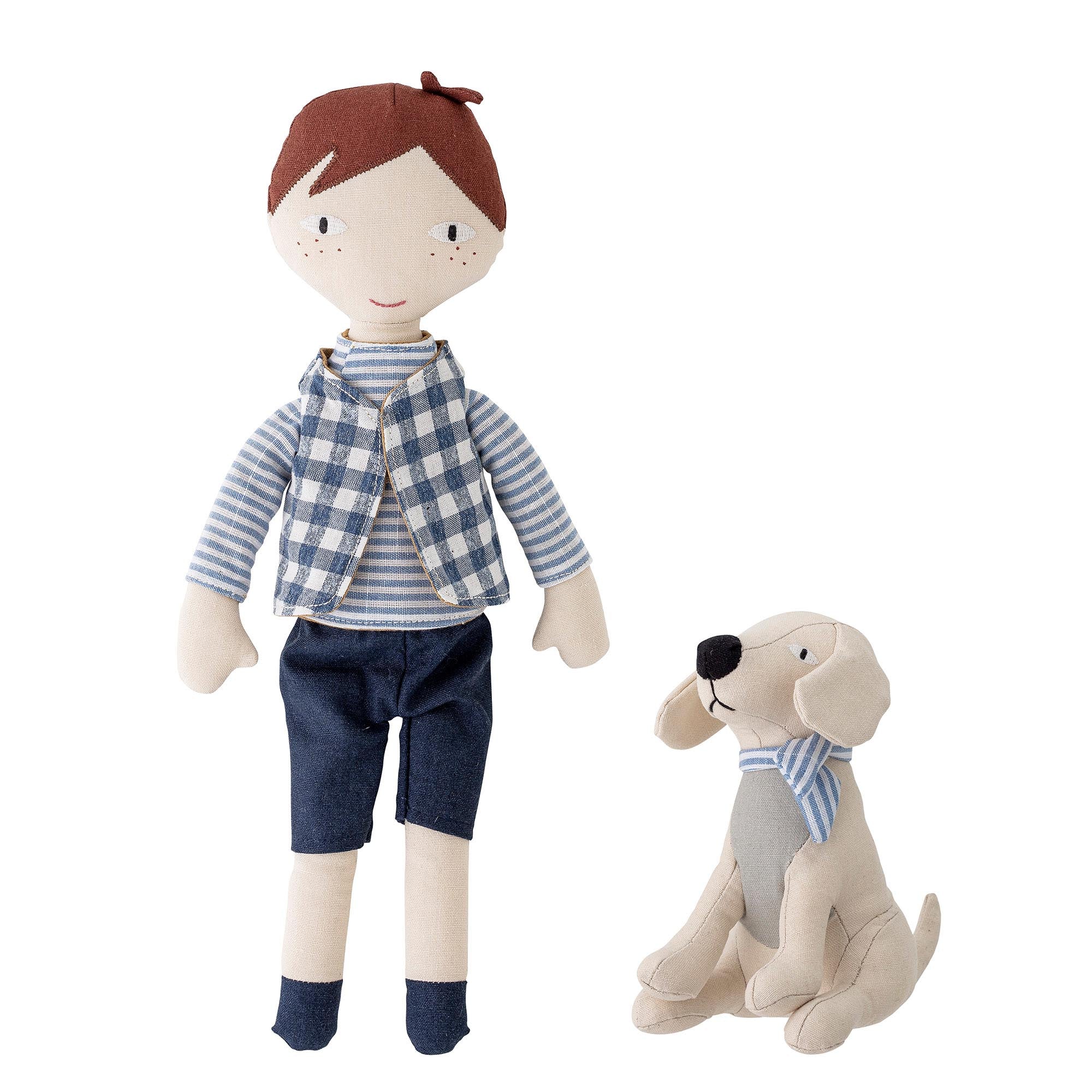 Hilbert Doll, Blau, Leinen in Blue präsentiert im Onlineshop von KAQTU Design AG. Plüschtier Kids ist von Bloomingville