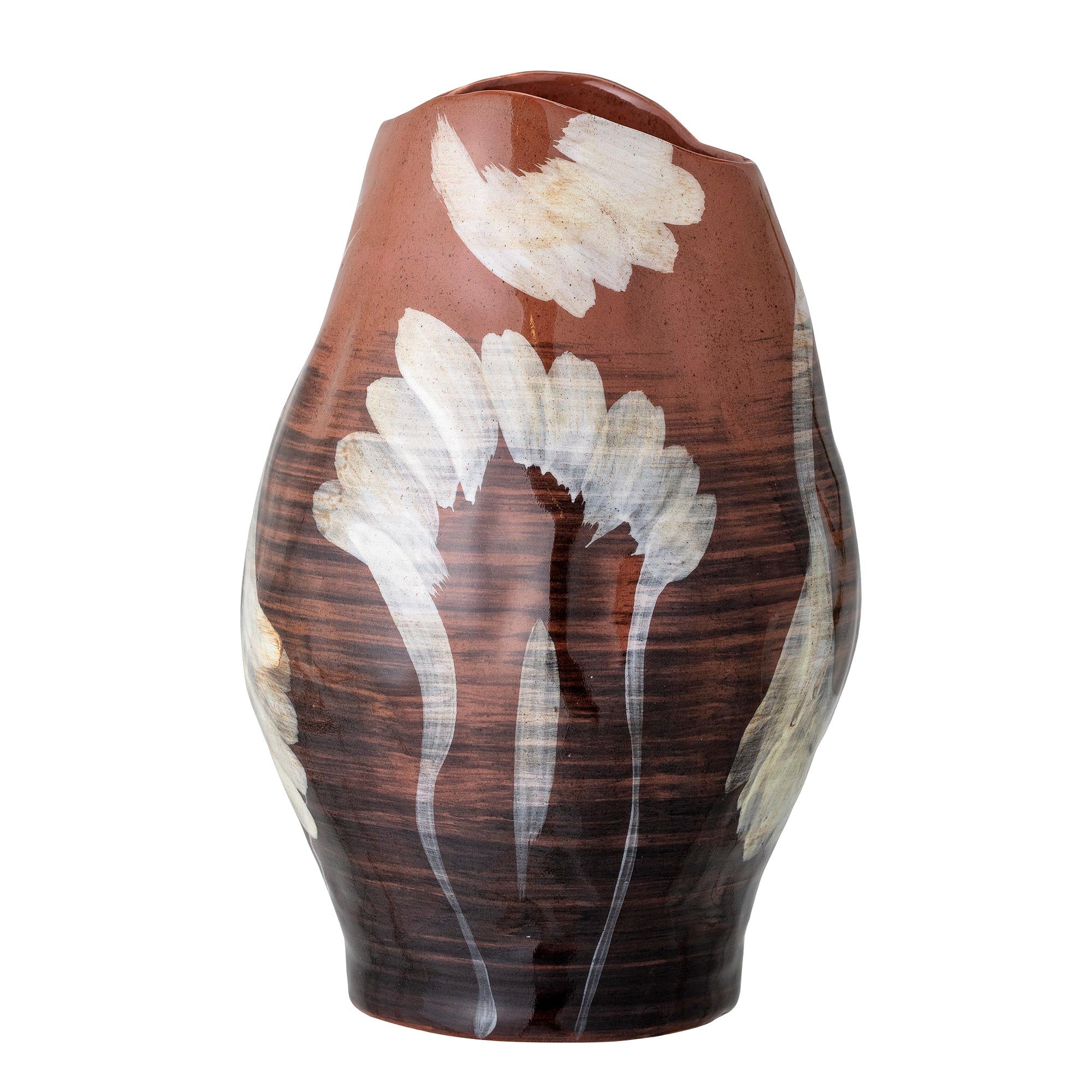 Obsa Vase, Braun, Steingut in Brown präsentiert im Onlineshop von KAQTU Design AG. Vase ist von Bloomingville