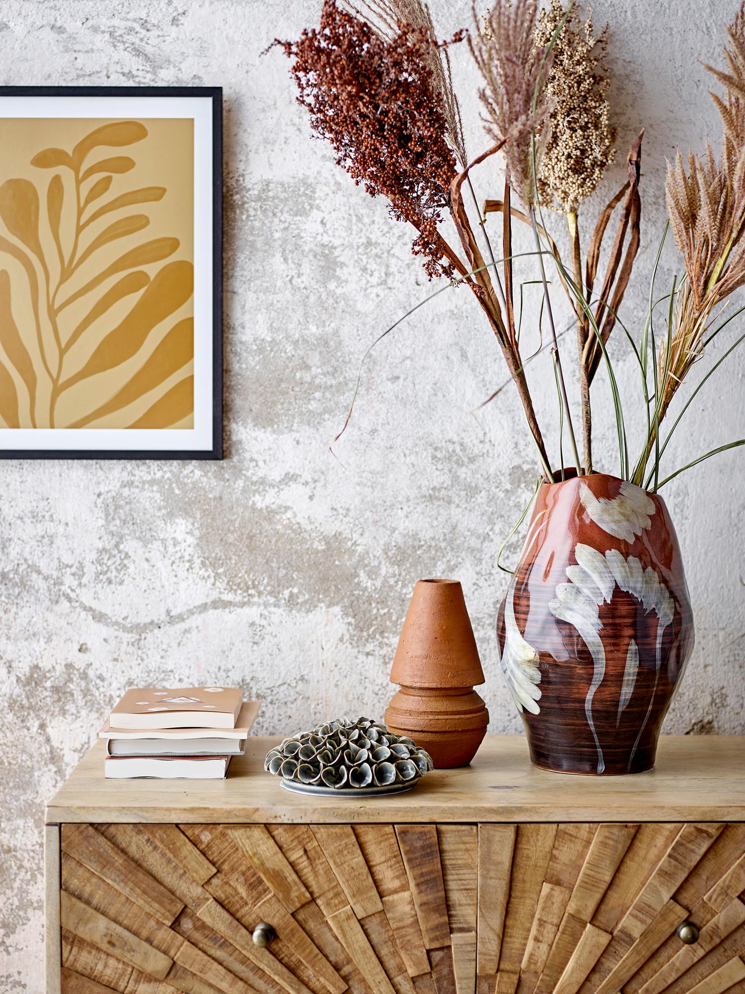 Obsa Vase, Braun, Steingut in Brown präsentiert im Onlineshop von KAQTU Design AG. Vase ist von Bloomingville