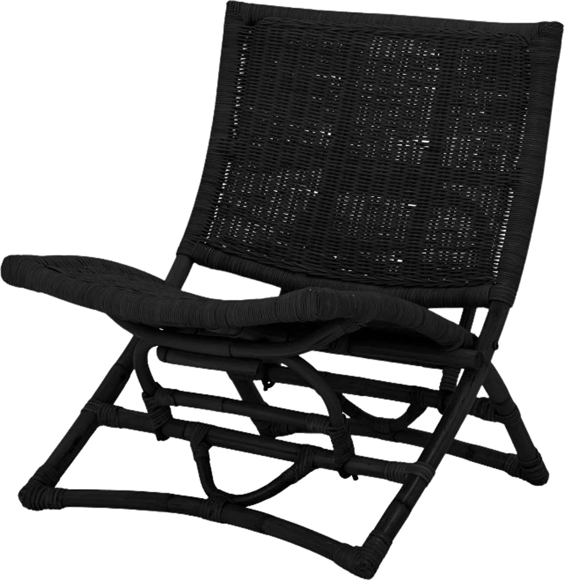 Baz Loungesessel, Schwarz, Rattan, Sessel, KAQTU Design