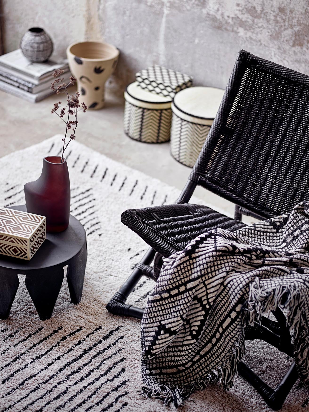 Baz lounge chair, Schwarz, rattan