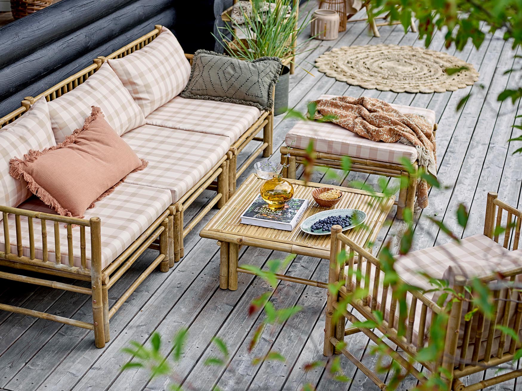 Korfu Modul-Pouf, Natur, Bambus