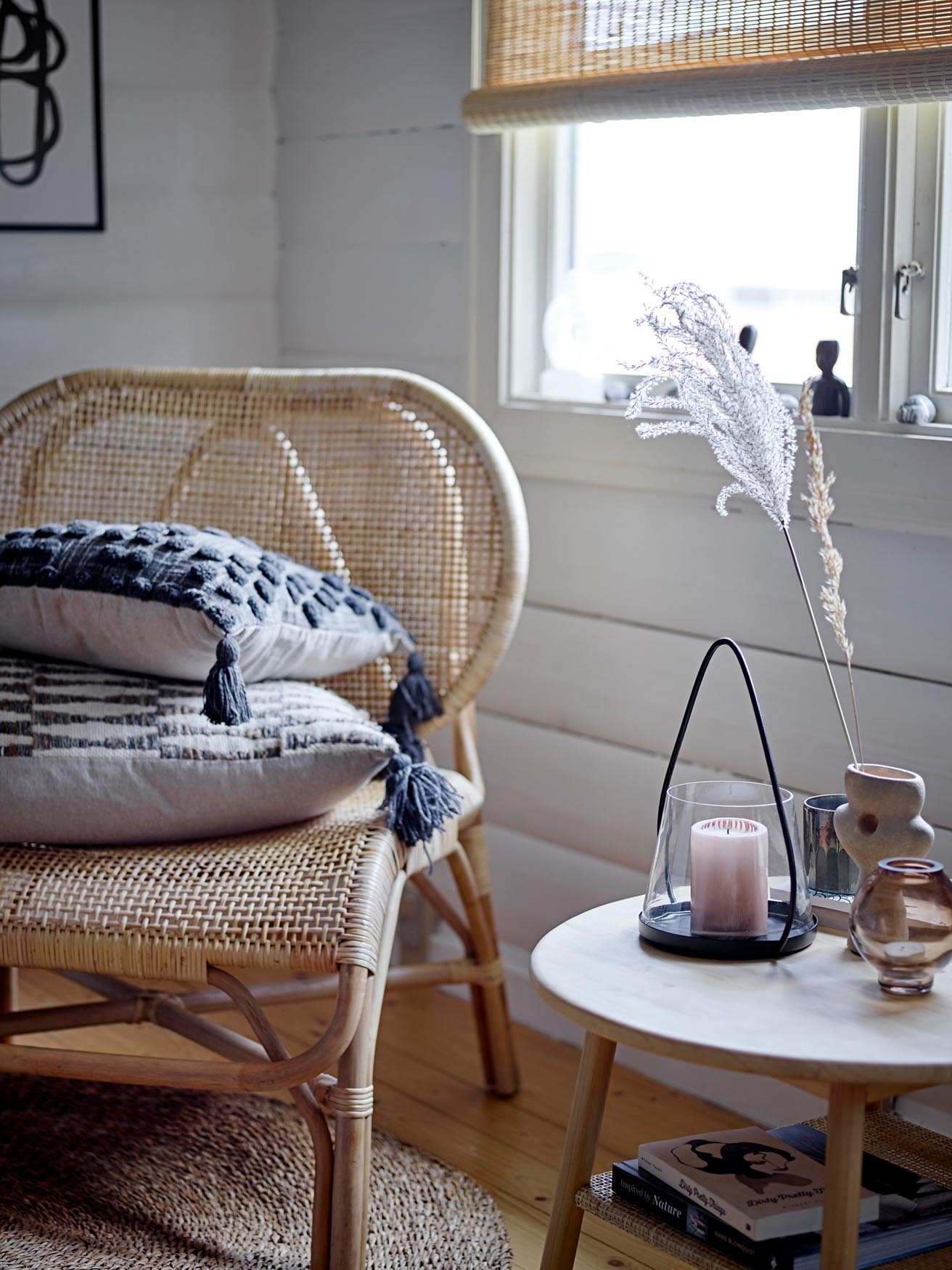 Rosen Loungesessel, Natur, Rattan