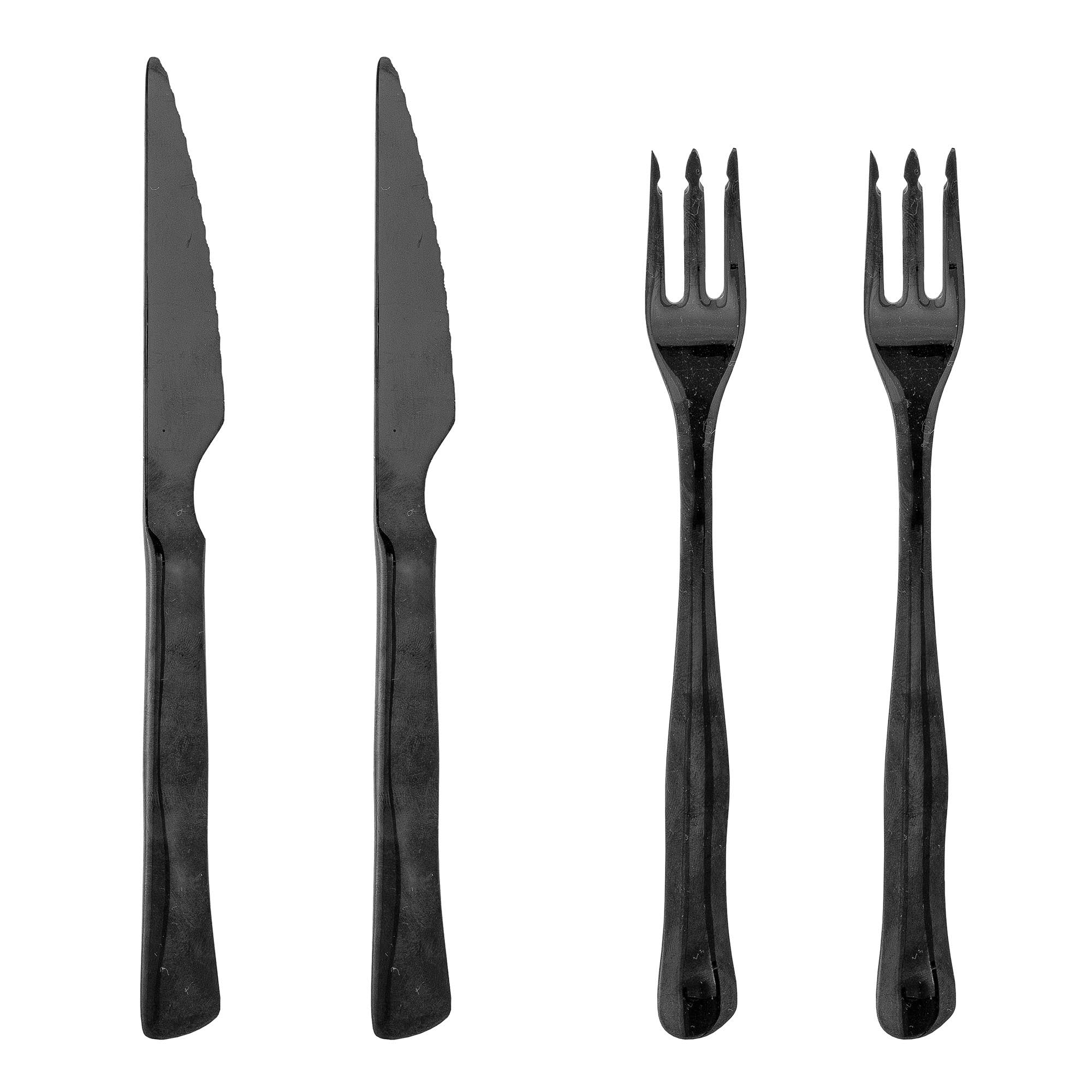 Ollin Steakbesteck, Schwarz, Edelstahl in Black präsentiert im Onlineshop von KAQTU Design AG. Geschirr ist von Bloomingville