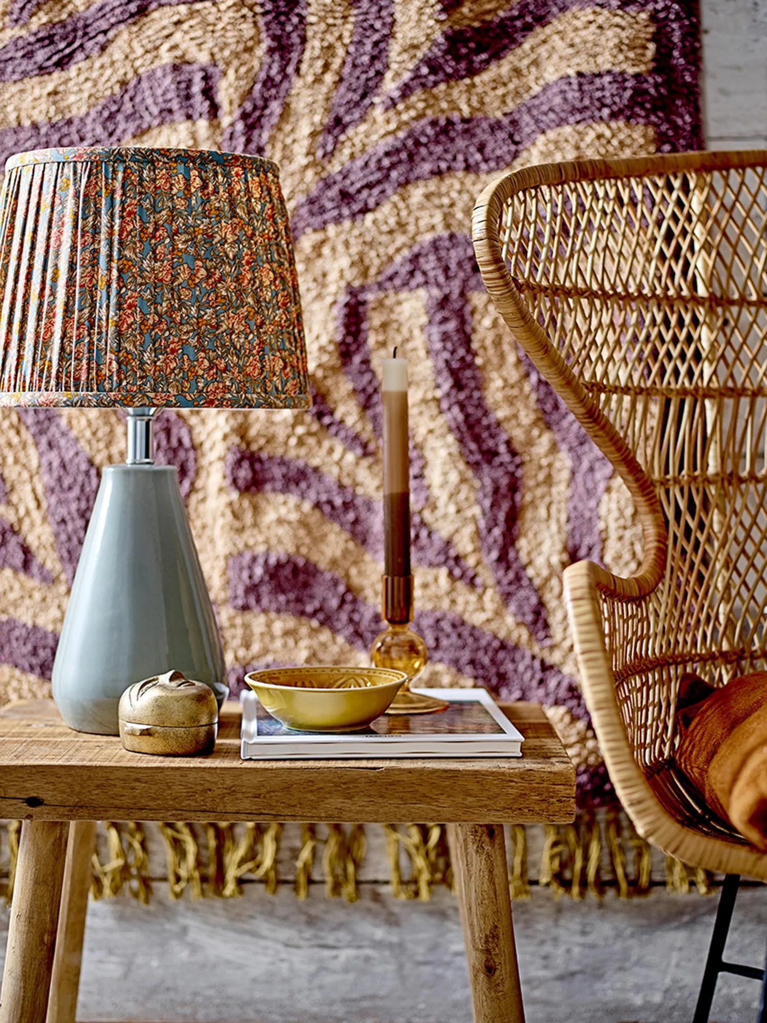 Izza Teppich, Violett, Baumwolle in Purple präsentiert im Onlineshop von KAQTU Design AG. Teppich ist von Bloomingville