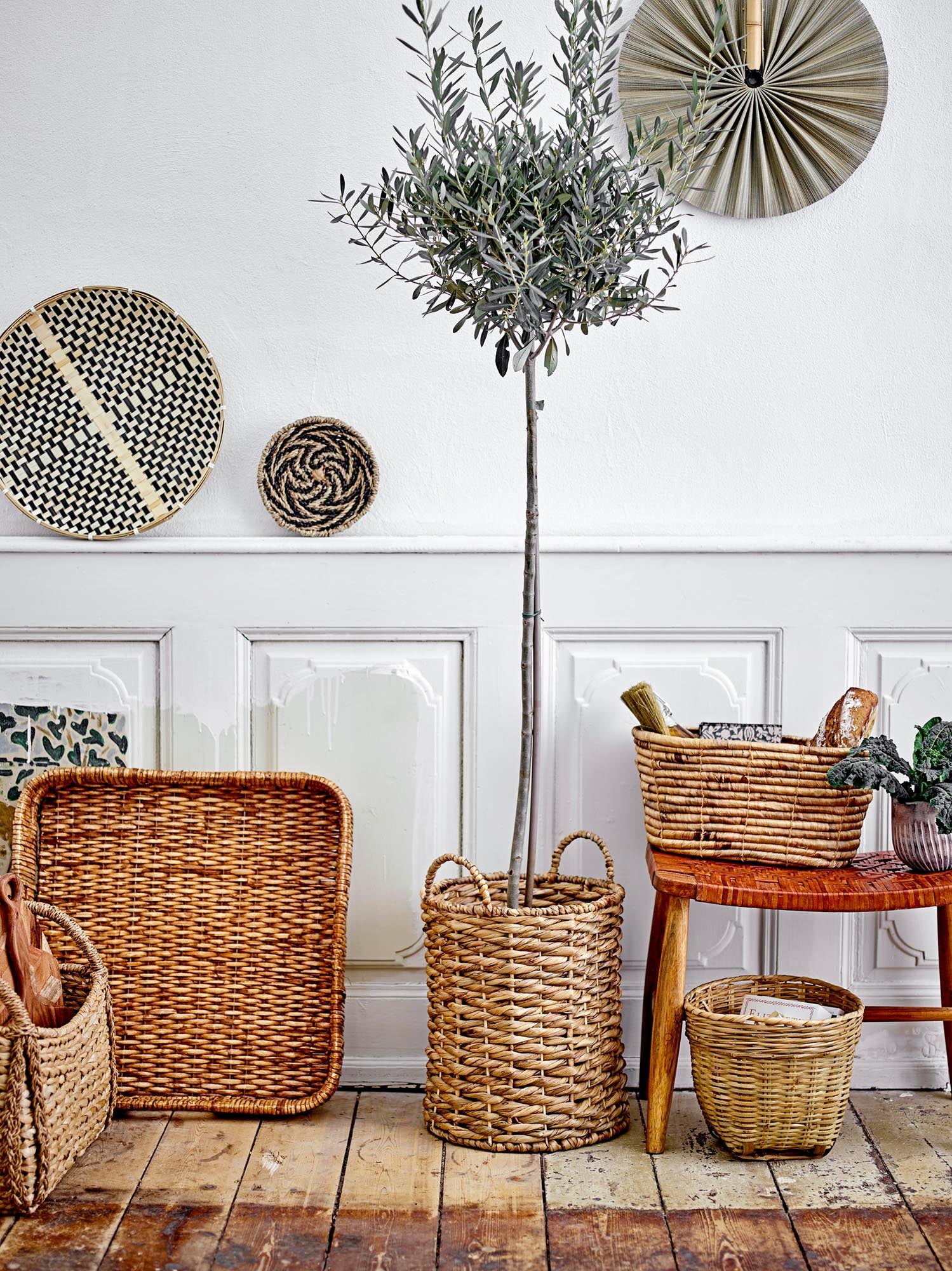 Selma Basket, Natur, Bankuan Grass in Natur präsentiert im Onlineshop von KAQTU Design AG. Aufbewahrungskorb ist von Bloomingville