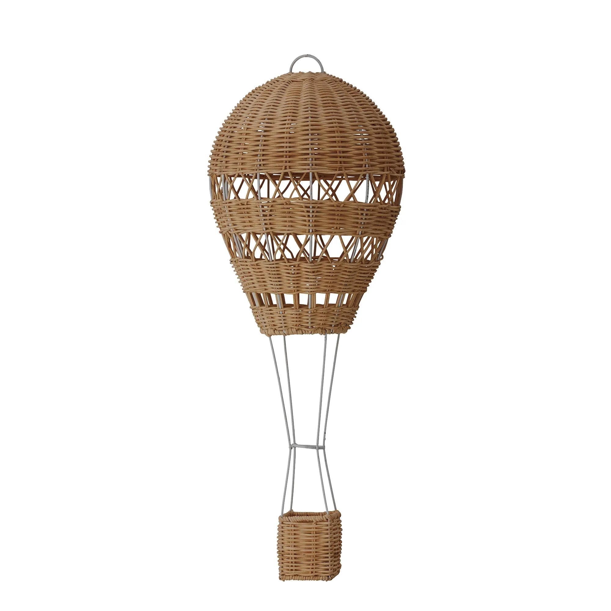 Huggi Deko: Handgefertigter Rattan-Luftballon von Bloomingville Mini, charmant, langlebig, mit stabilem Eisenrahmen.