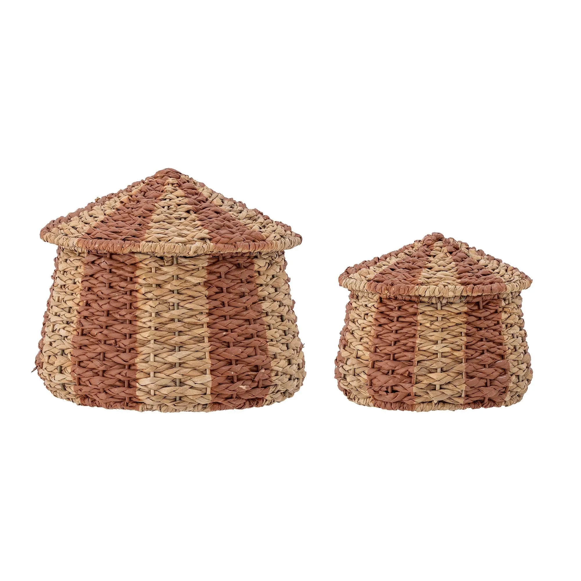 Ruddi Basket w/Lid, Red, Bankuan Grass