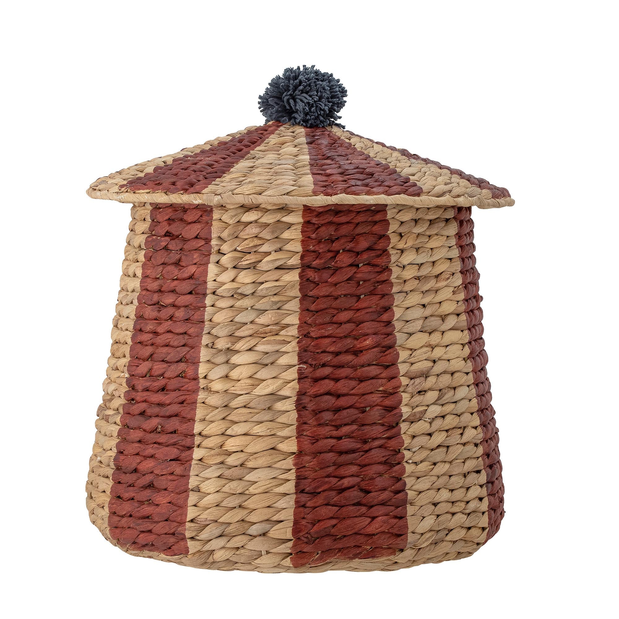 Birsen Korb mit Deckel, Rot, Wasserhyazinthe