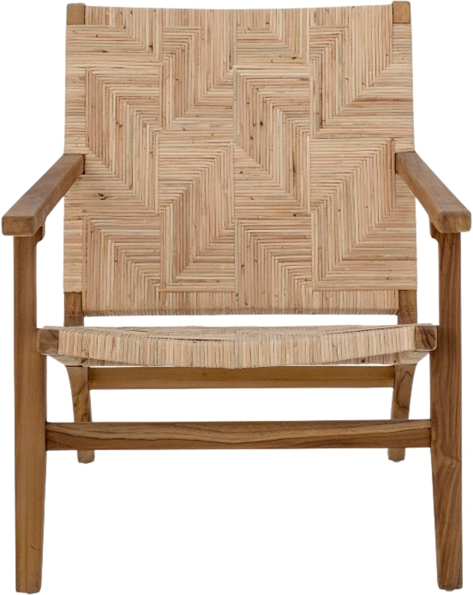 Mills Loungesessel, Braun, Rattan - KAQTU Design