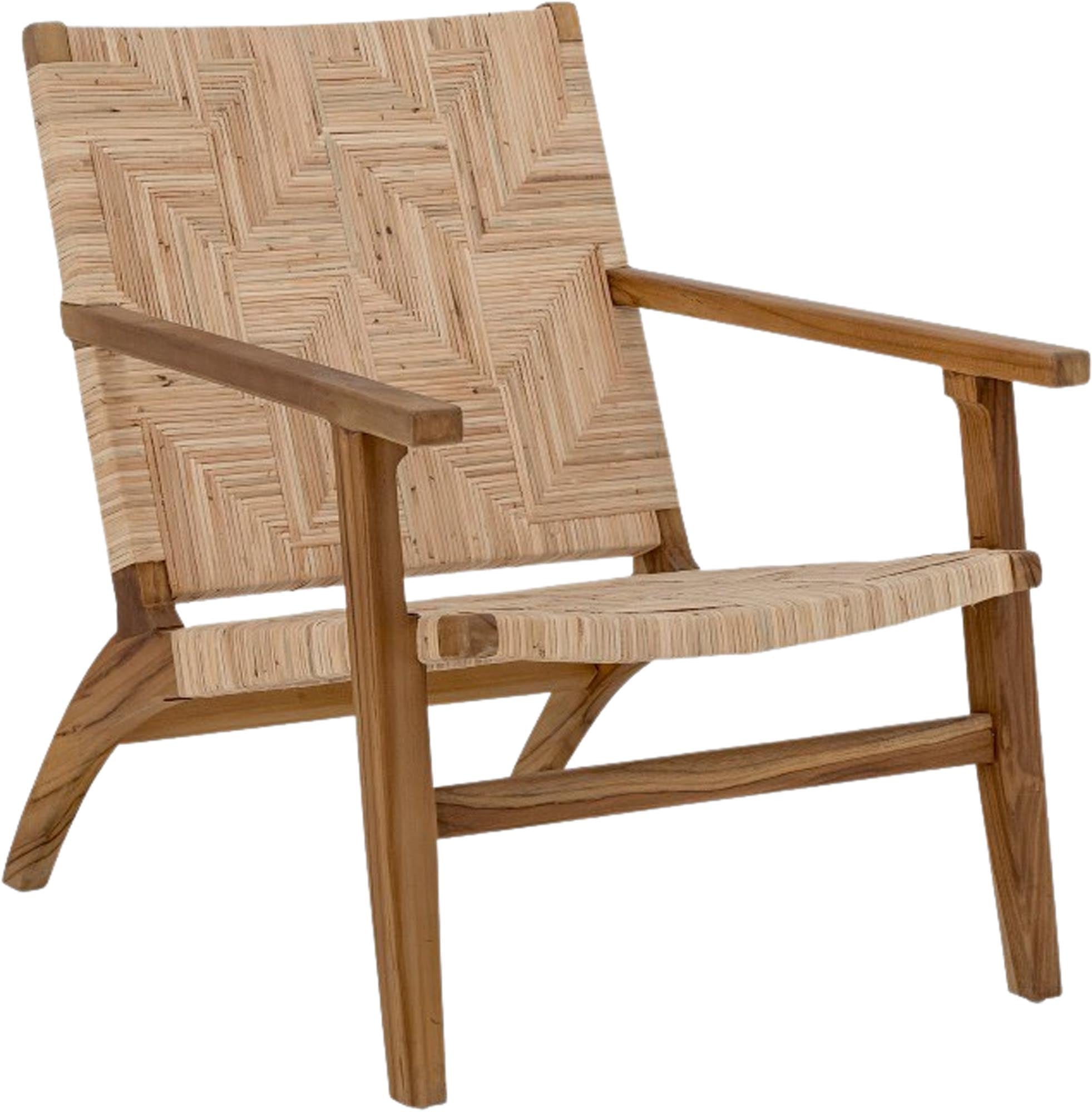 Mills Loungesessel, Braun, Rattan - KAQTU Design