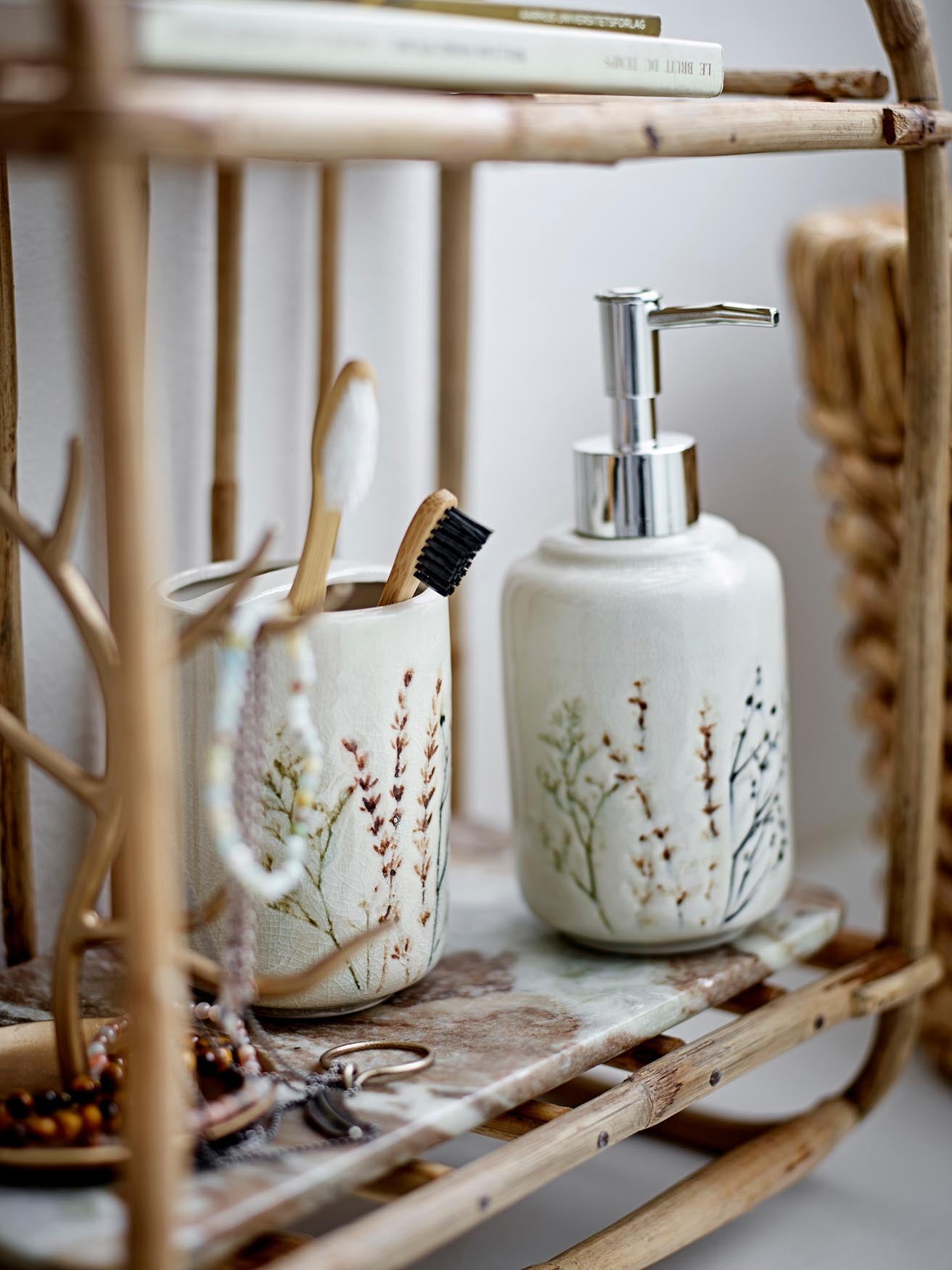 Bea Seifenspender-Set, Nature, Stoneware in Nature präsentiert im Onlineshop von KAQTU Design AG. Badzubehör ist von Bloomingville