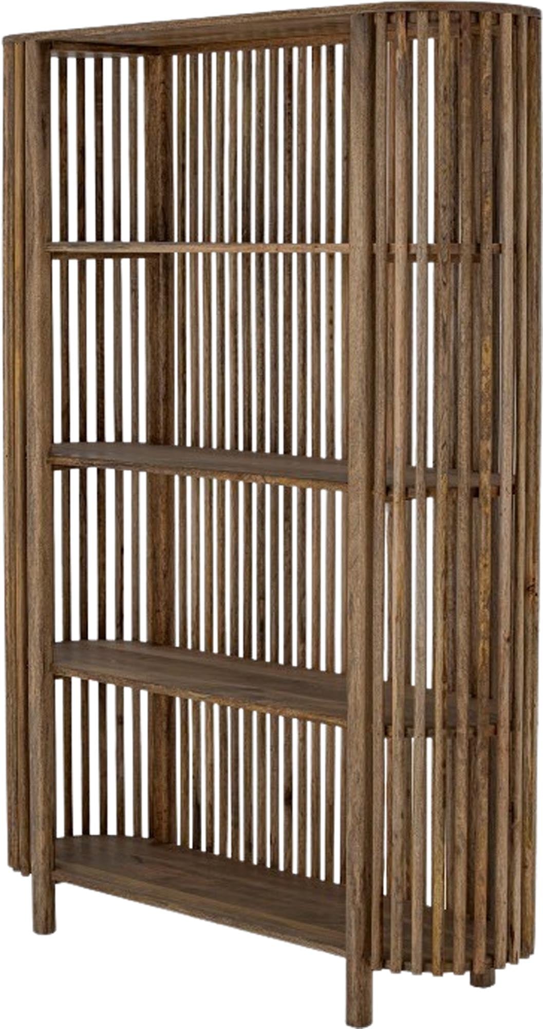 Sali Regal: Robustes Mangoholz, perfekter Stauraum für Bücher.