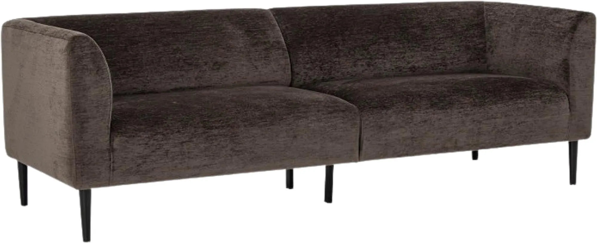 Elegantes braunes Sofa aus Samt, FSC®-zertifiziert, für stilvolle und nachhaltige Wohnräume.