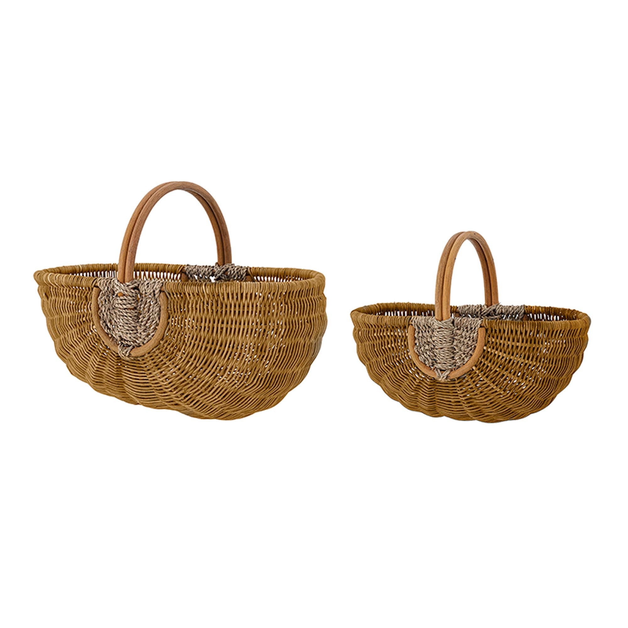 Vibber Korb, Braun, Rattan