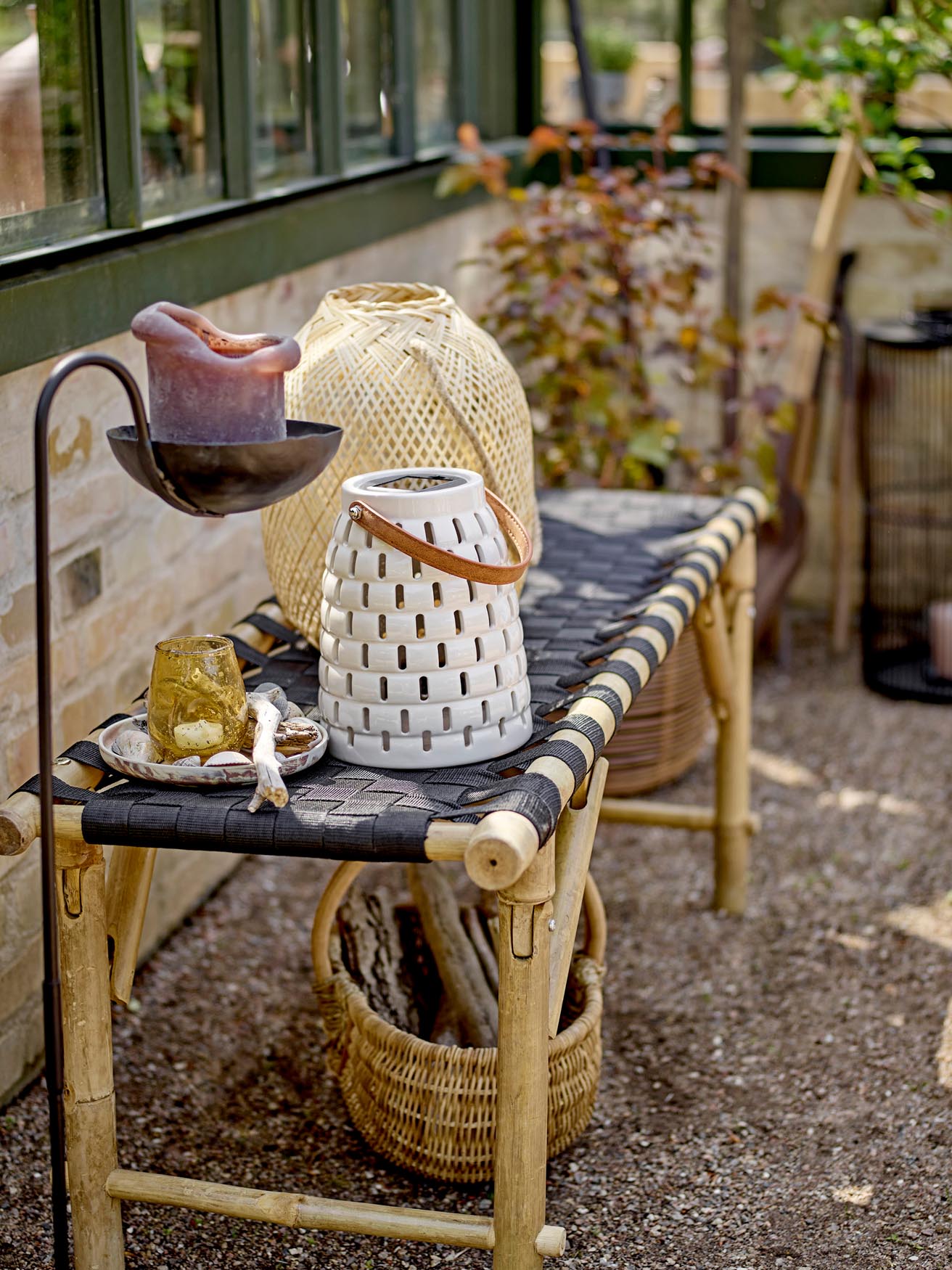Vibber Korb, Braun, Rattan