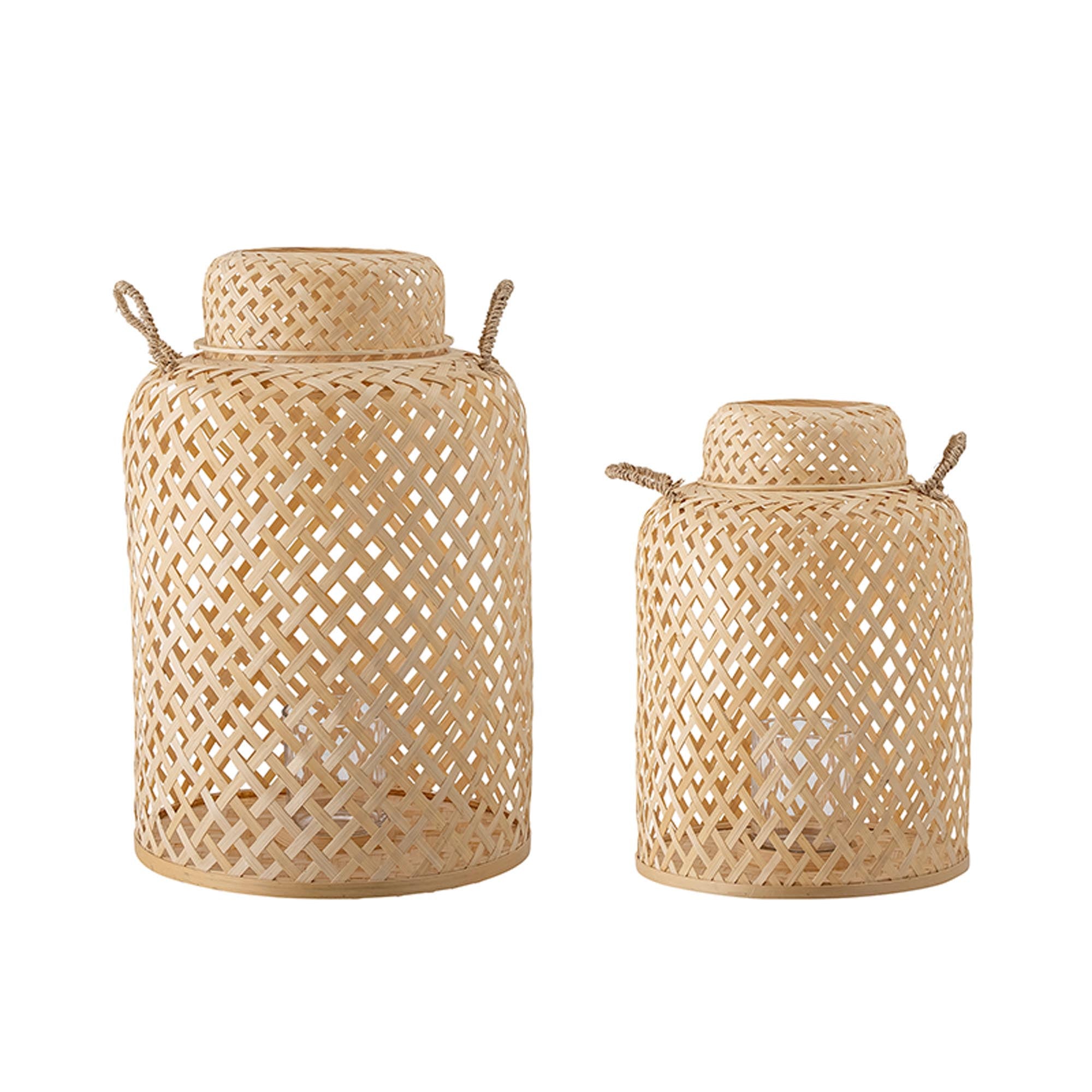 Madlin Laterne mit Glas, Natur, Bambus