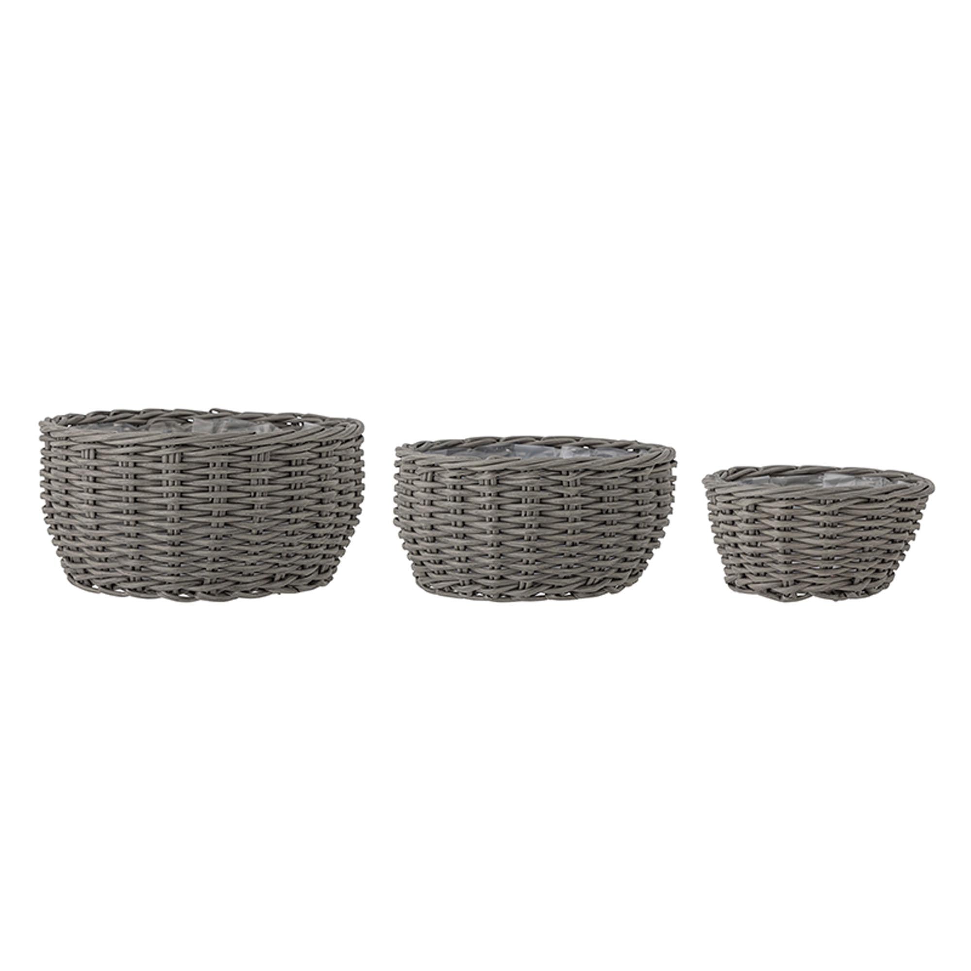 Fioria Blumentopf, Grau, Polyrattan