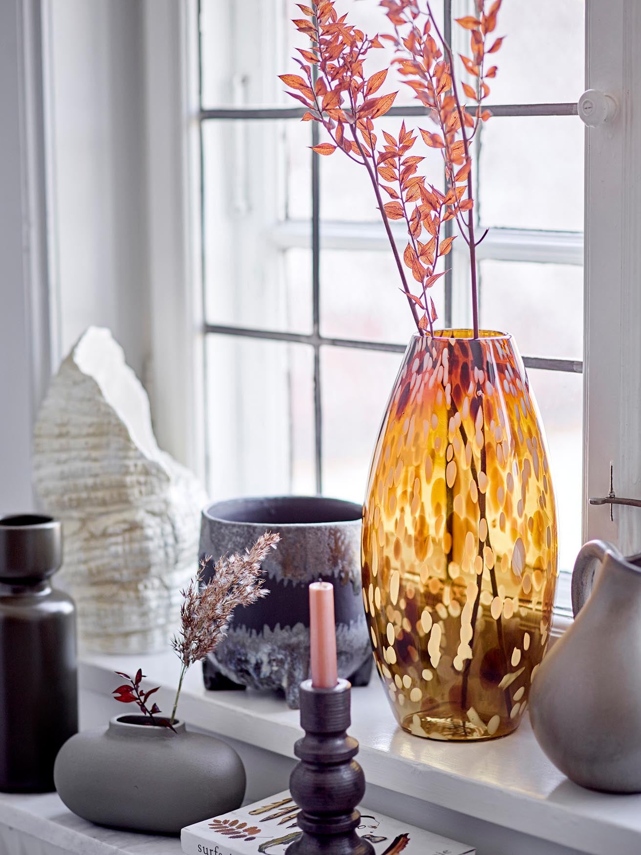 Daraz Vase, Braun, Glas