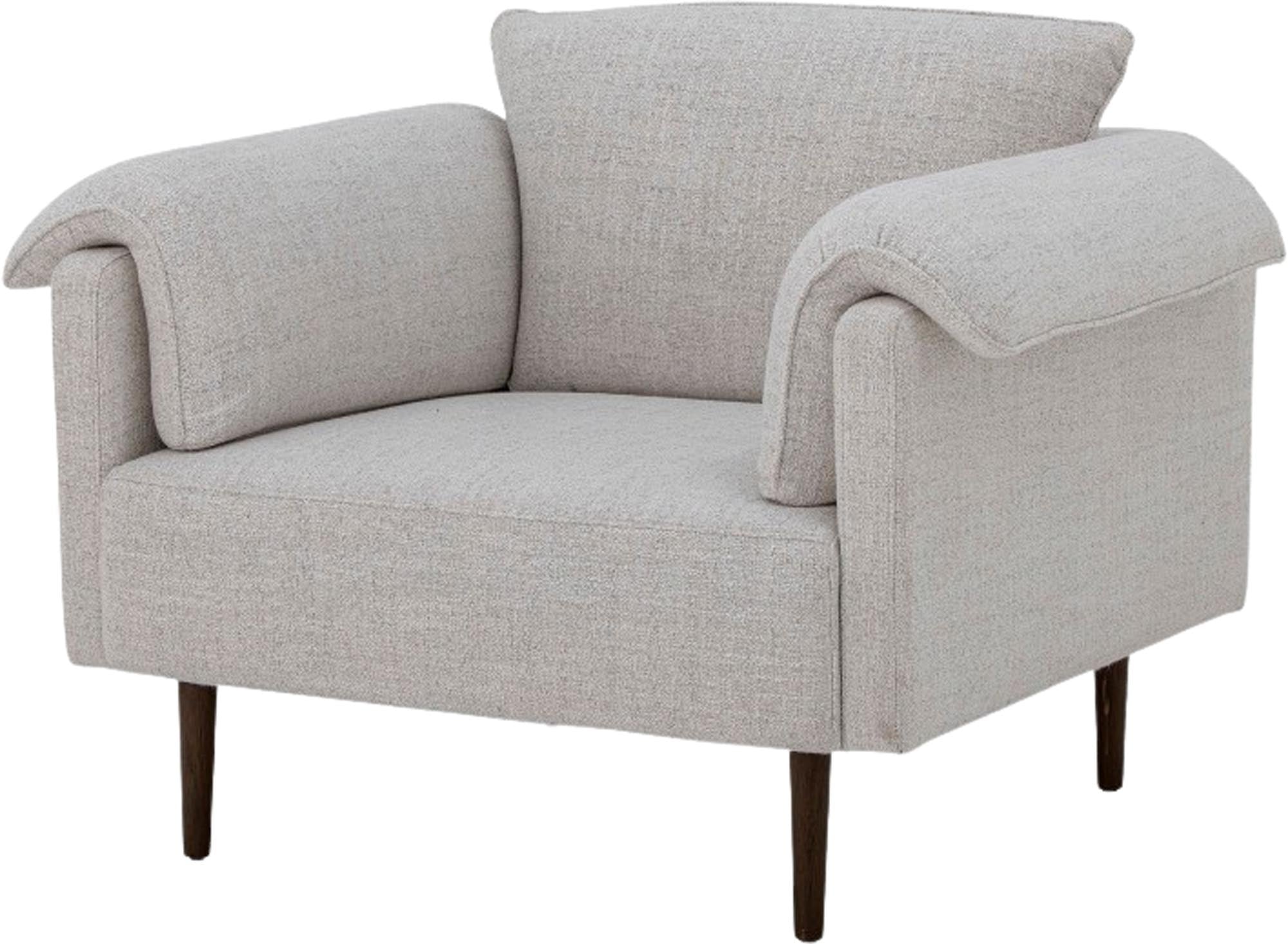 Moderner Chesham Loungesessel von Bloomingville, weisser Bezug aus Polyester, zeitloses Design, perfekt für stilvolle Wohnräume.
