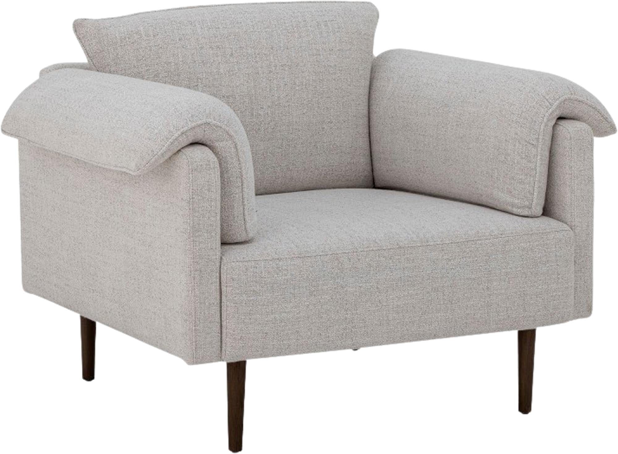 Eleganter Chesham Loungesessel von Bloomingville, mit weissem Polyesterbezug, modernes Design, ideal für geschmackvolle Einrichtungen.