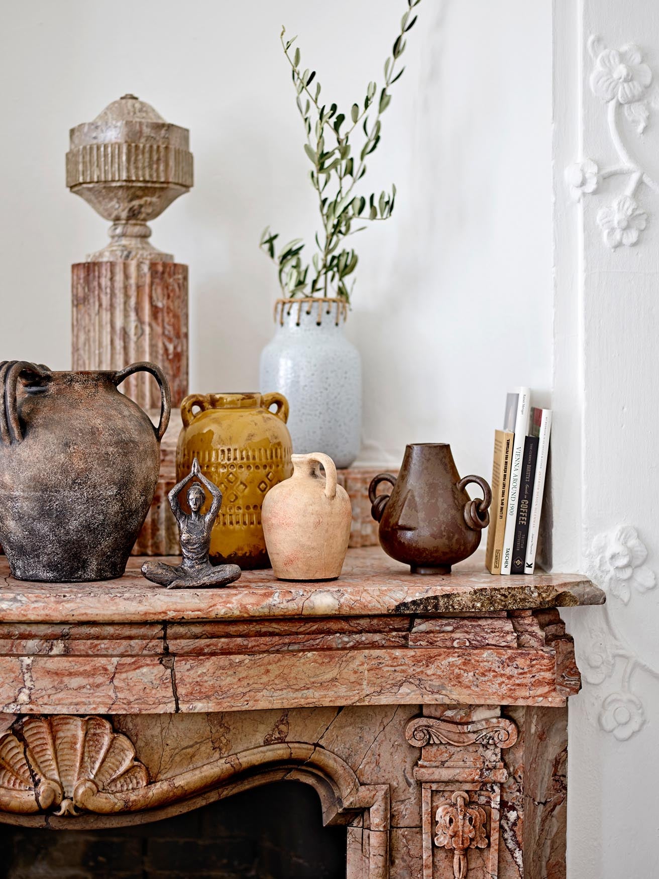 Rijad decorative vase, yellow, terracotta<tc>ott</tc>a