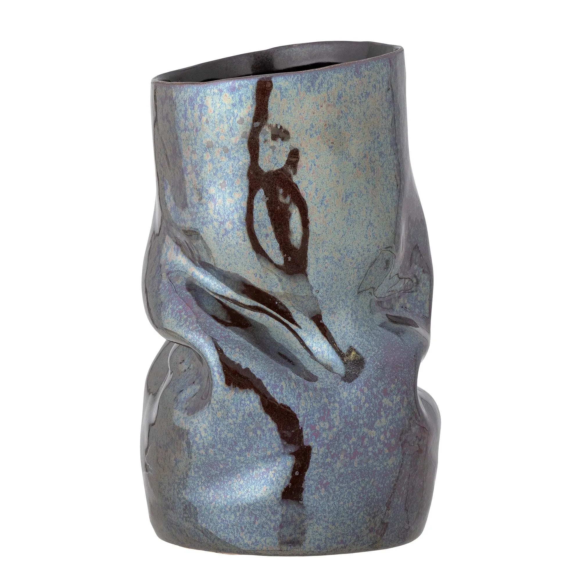 Apio Vase, Schwarz, Steingut