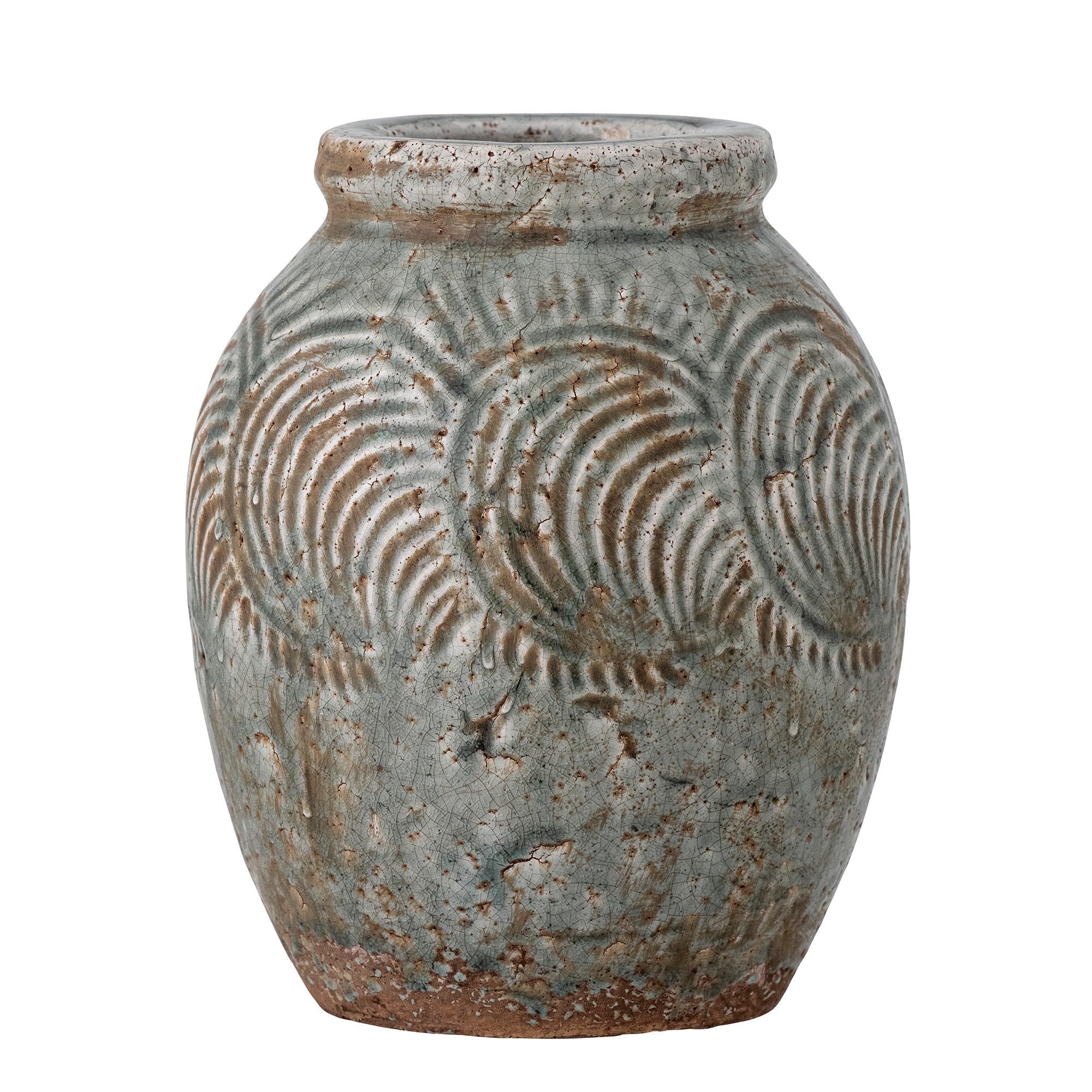 Damian Deko-Vase, Grün, Terrakotta