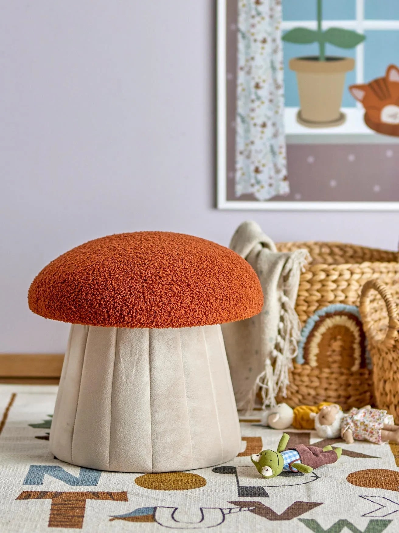 Bertil Pouf, Rot, Polyester, Pouf, KAQTU Design