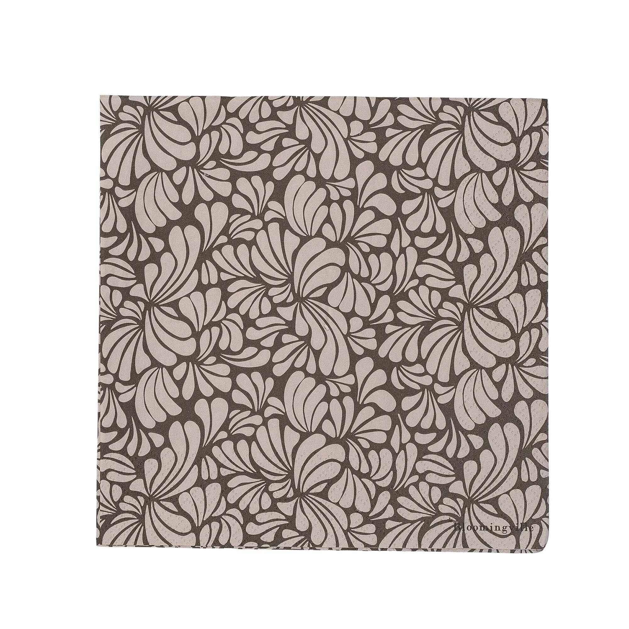 Stilvolle braune Pilou Serviette von Bloomingville, FSC®-Mix-Papier, umweltfreundlich, 20 Stück, ideal für jeden Anlass.