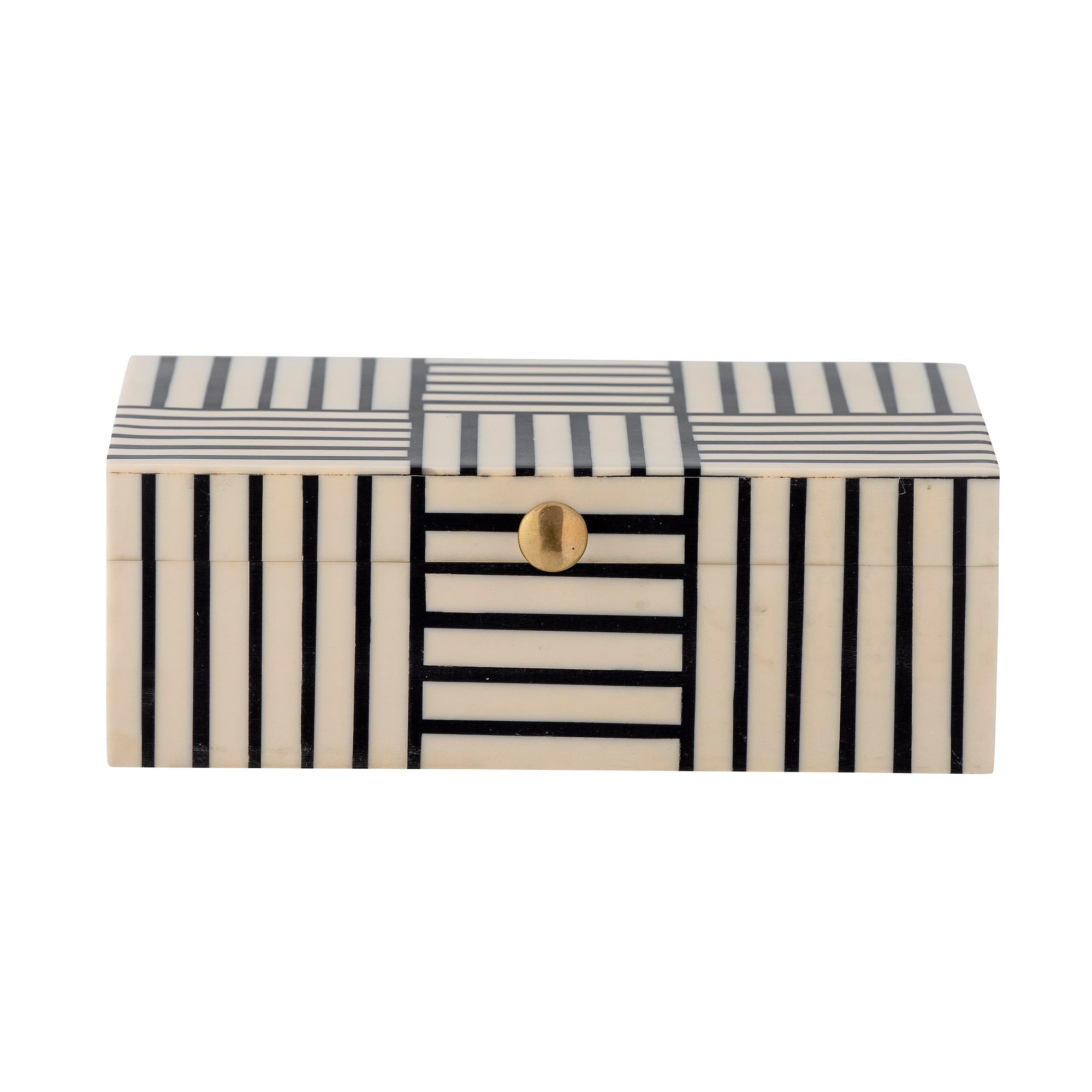 Neoma Box mit Deckel, Schwarz, Harz in Black präsentiert im Onlineshop von KAQTU Design AG. Aufbewahrungsbox ist von Bloomingville