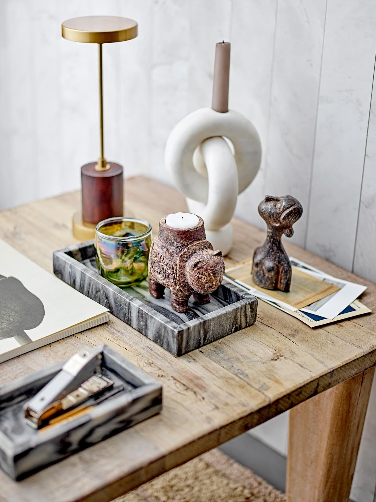 Novia Teelichthalter, Braun, Speckstein in Brown präsentiert im Onlineshop von KAQTU Design AG. Teelichthalter ist von Bloomingville