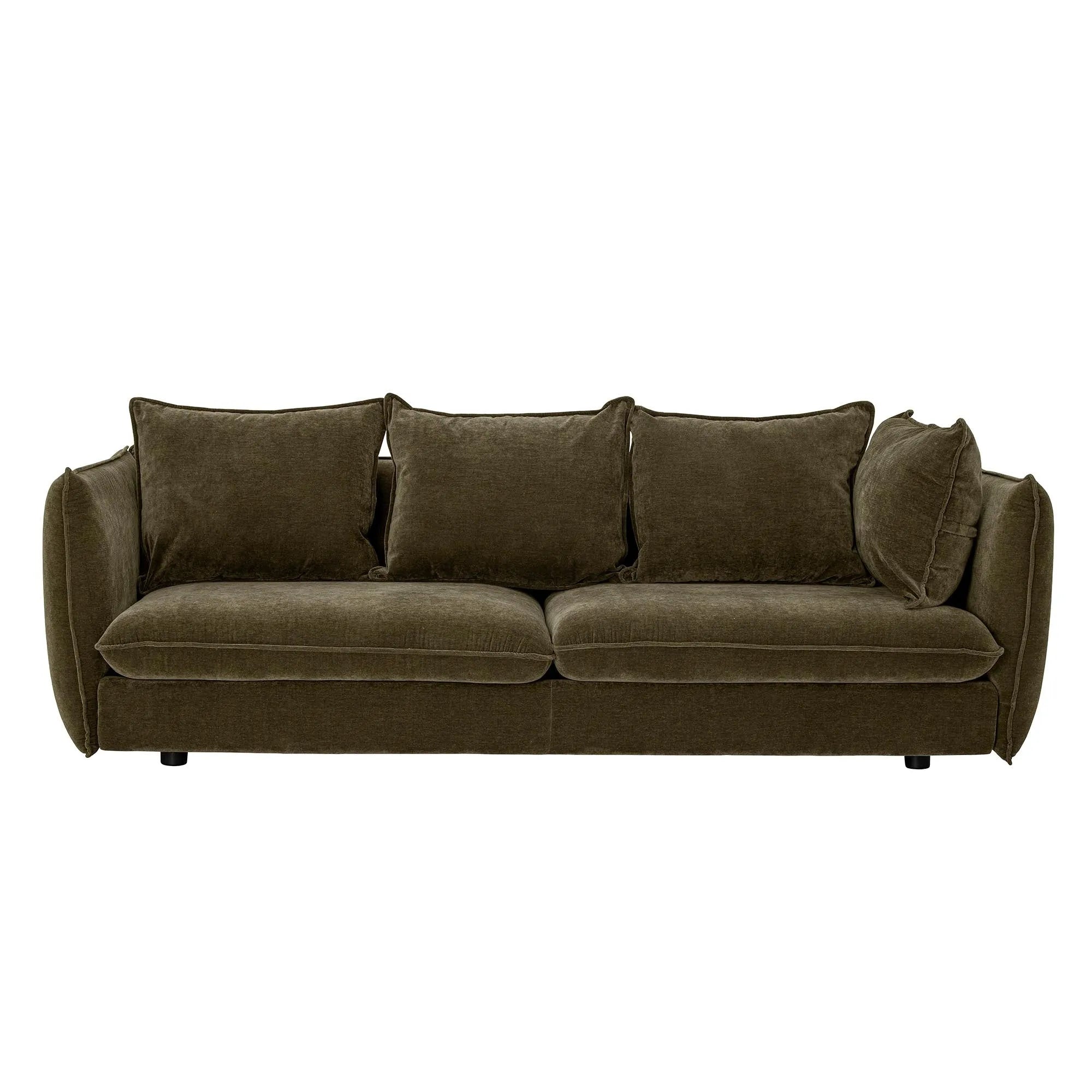 Austin Sofa, Grün, Recycled Polyester, 3er Sofa, KAQTU Design