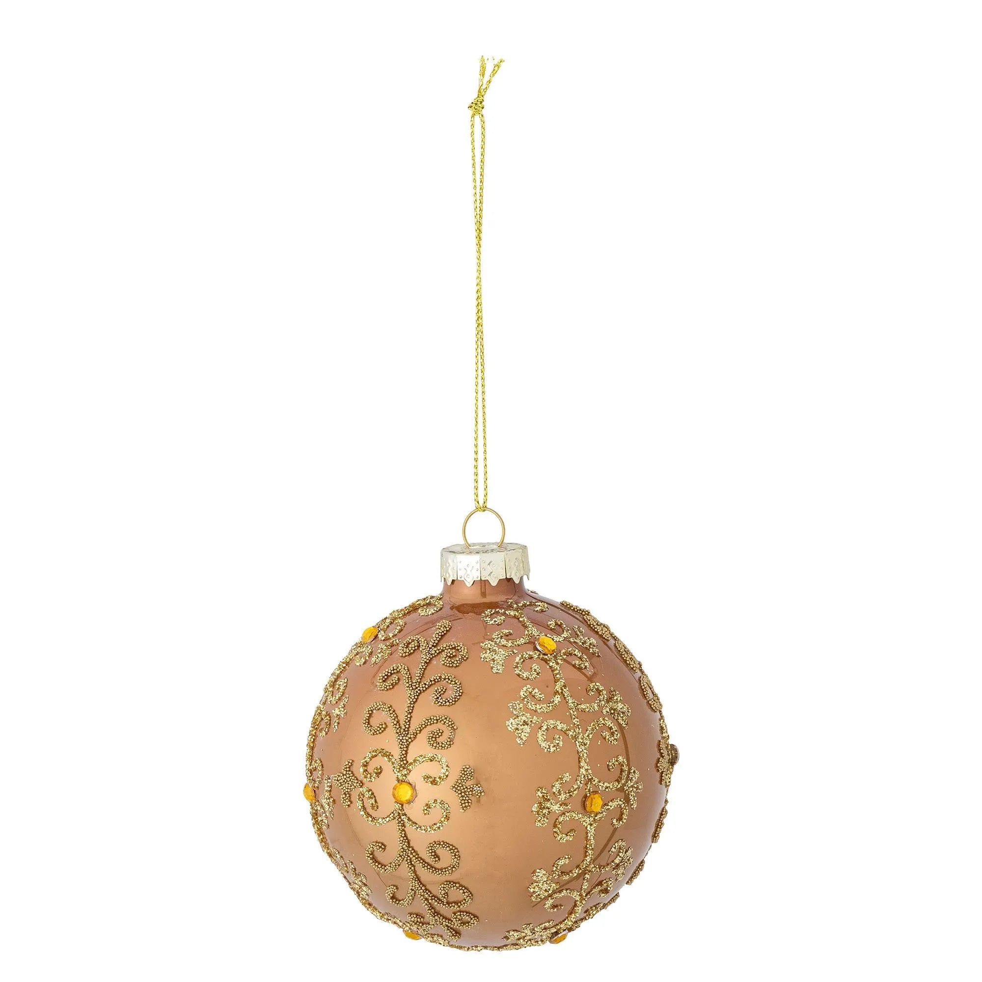 Elegantes Ciri Ornament aus Glas in Gold von Bloomingville, verleiht Ihrem Weihnachtsbaum Glanz und festliche Wärme.