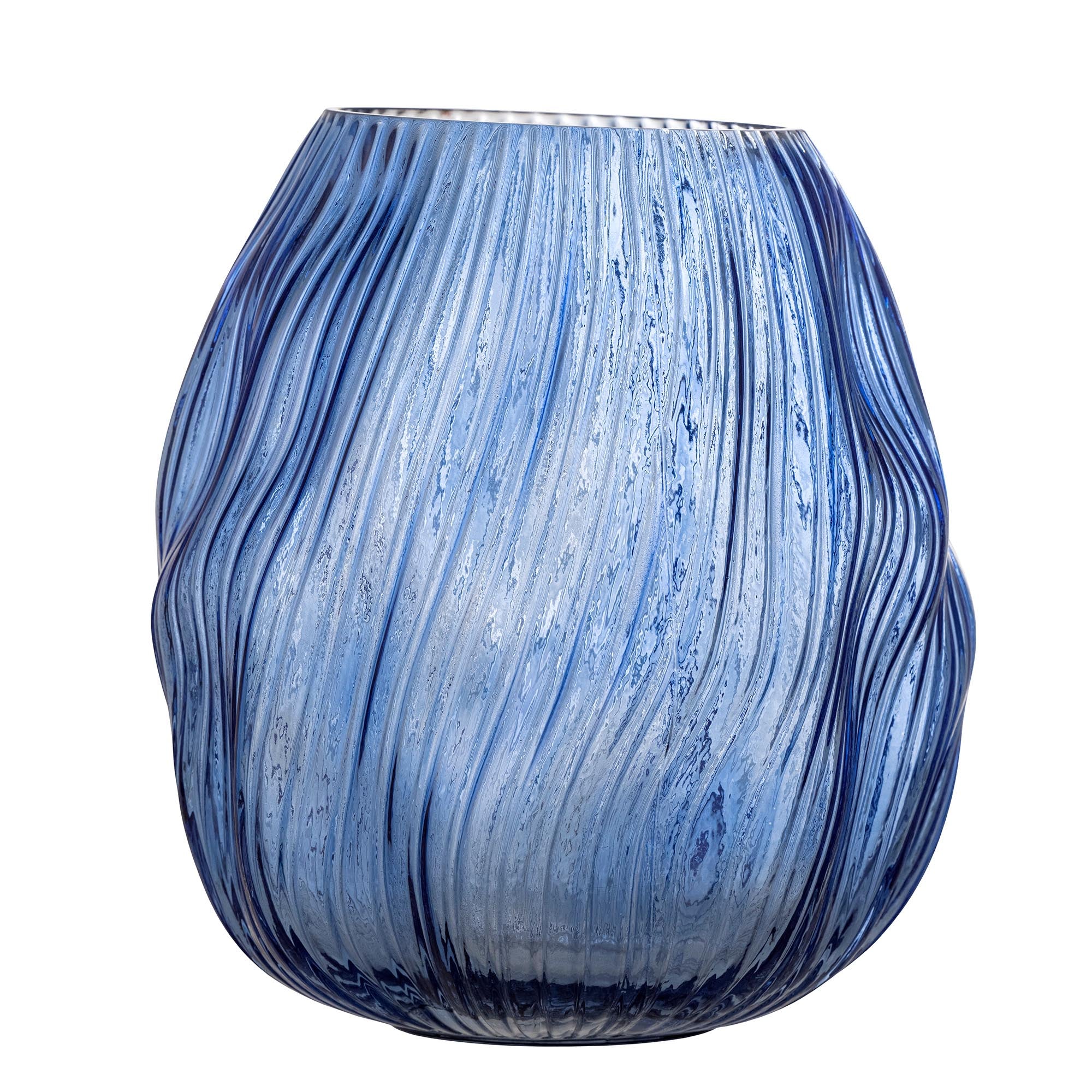 Leyla Vase, Blue, Glas in Blue präsentiert im Onlineshop von KAQTU Design AG. Vase ist von Bloomingville