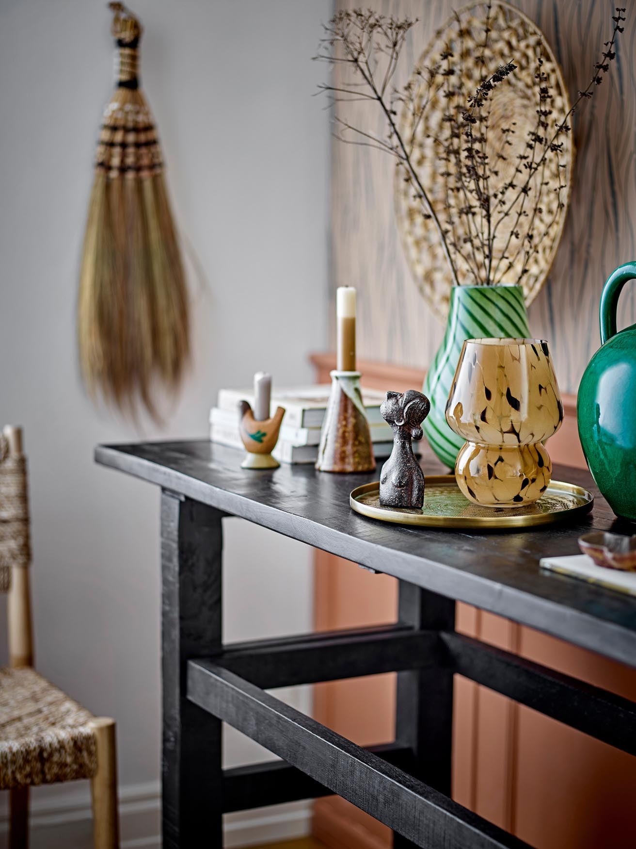 Leona Vase, green, glass