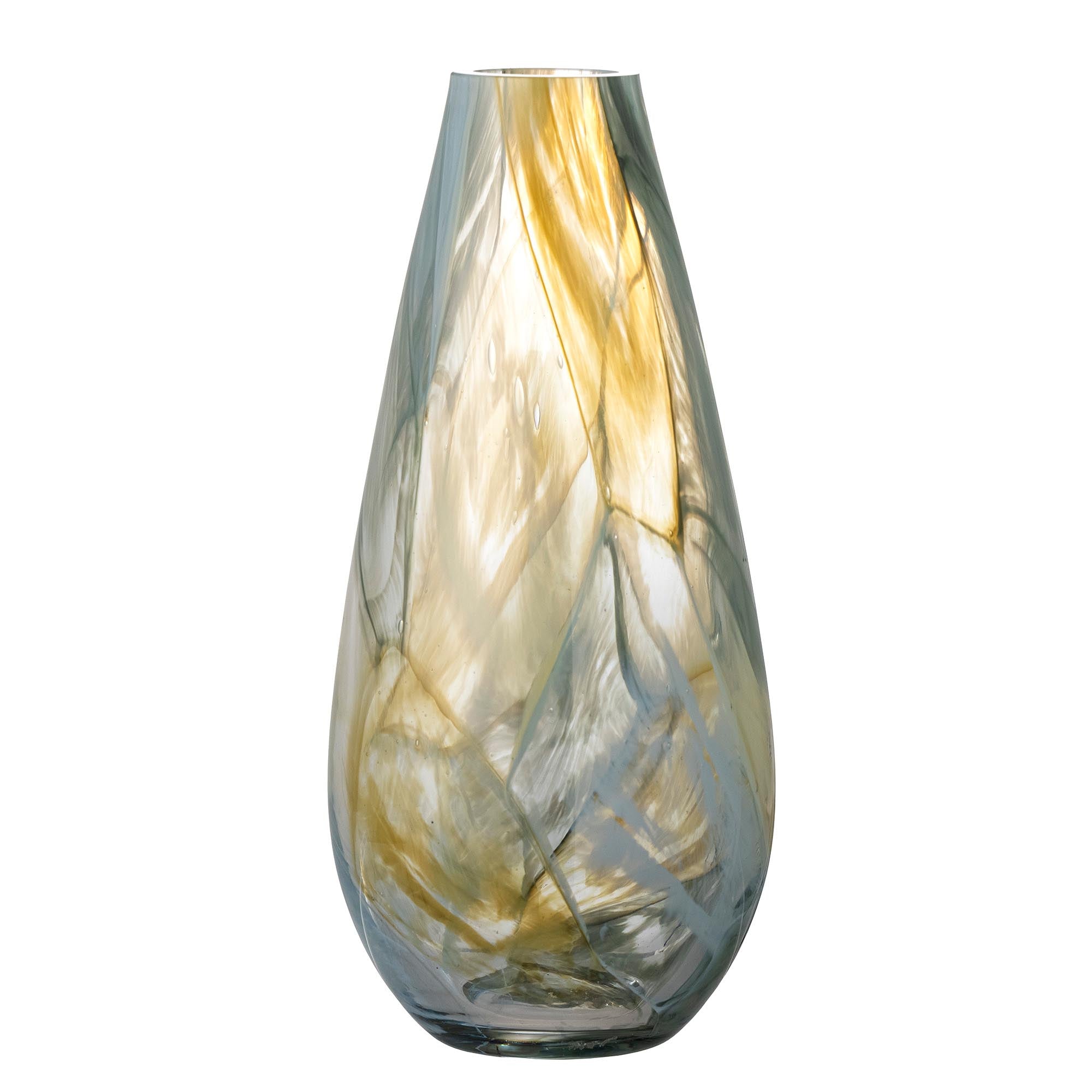 Lenoah Vase, Gelb, Glas in Yellow präsentiert im Onlineshop von KAQTU Design AG. Vase ist von Bloomingville