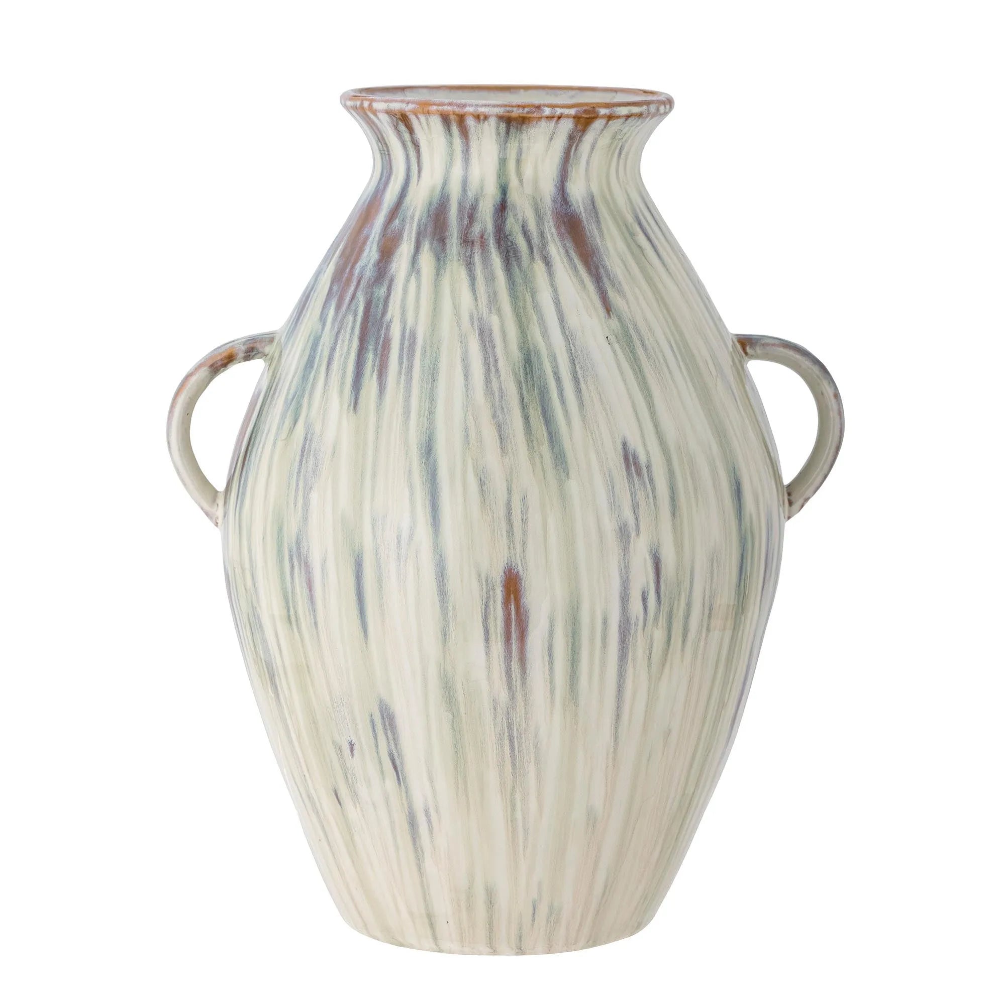 Sanella Vase, Grün, Steingut, Vase, KAQTU Design