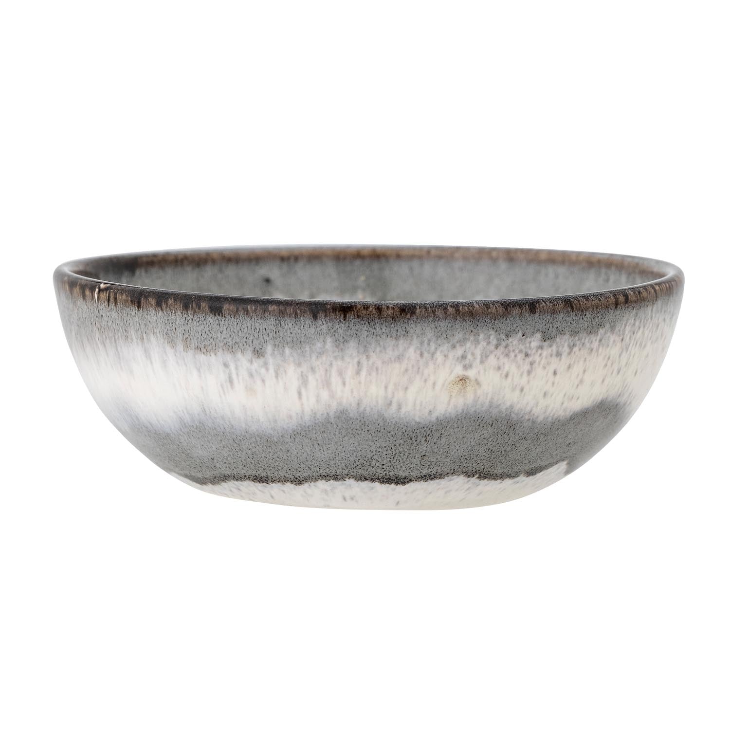 Elegante graue Schale aus Steingut von Bloomingville, ideal für stilvolle Tischdekoration und vielseitig einsetzbar.
