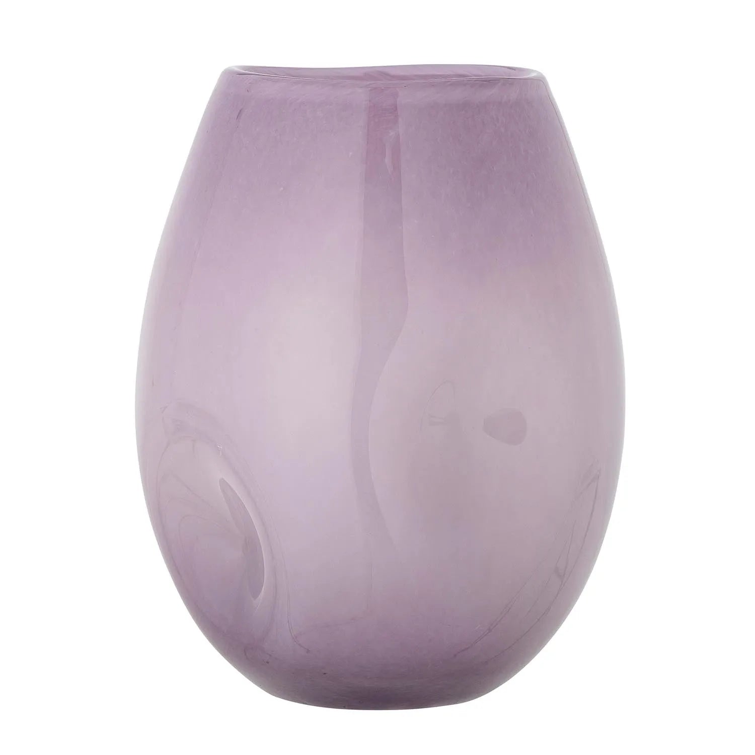 Elegante Lilac Vase aus Glas, violett, mit organischem Design. Perfekt für Blumen oder als stilvolles Dekorationsobjekt.