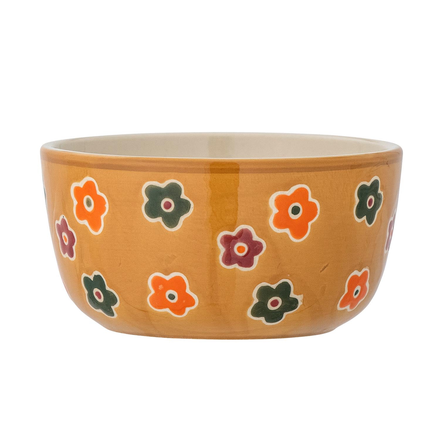 Addy Schale von Bloomingville MINI: Robustes Steingut, handgemaltes Blumenmuster, kindgerechtes Design, spülmaschinen- und mikrowellenfest.