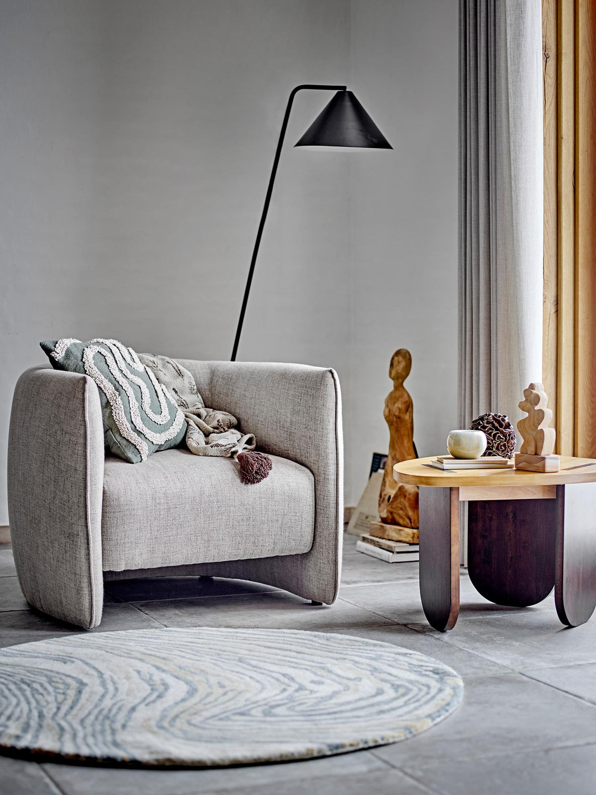 Agate Teelichthalter, Gelb, Steingut in Gelb präsentiert im Onlineshop von KAQTU Design AG. Teelichthalter ist von Bloomingville