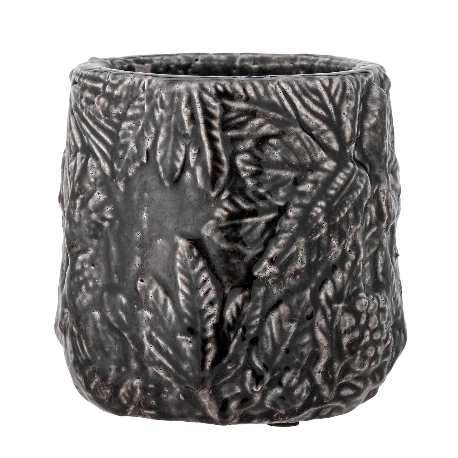 Nikou Deko-Blumentopf, Schwarz, Terrakotta in Schwarz präsentiert im Onlineshop von KAQTU Design AG. Blumentopf ist von Creative Collection
