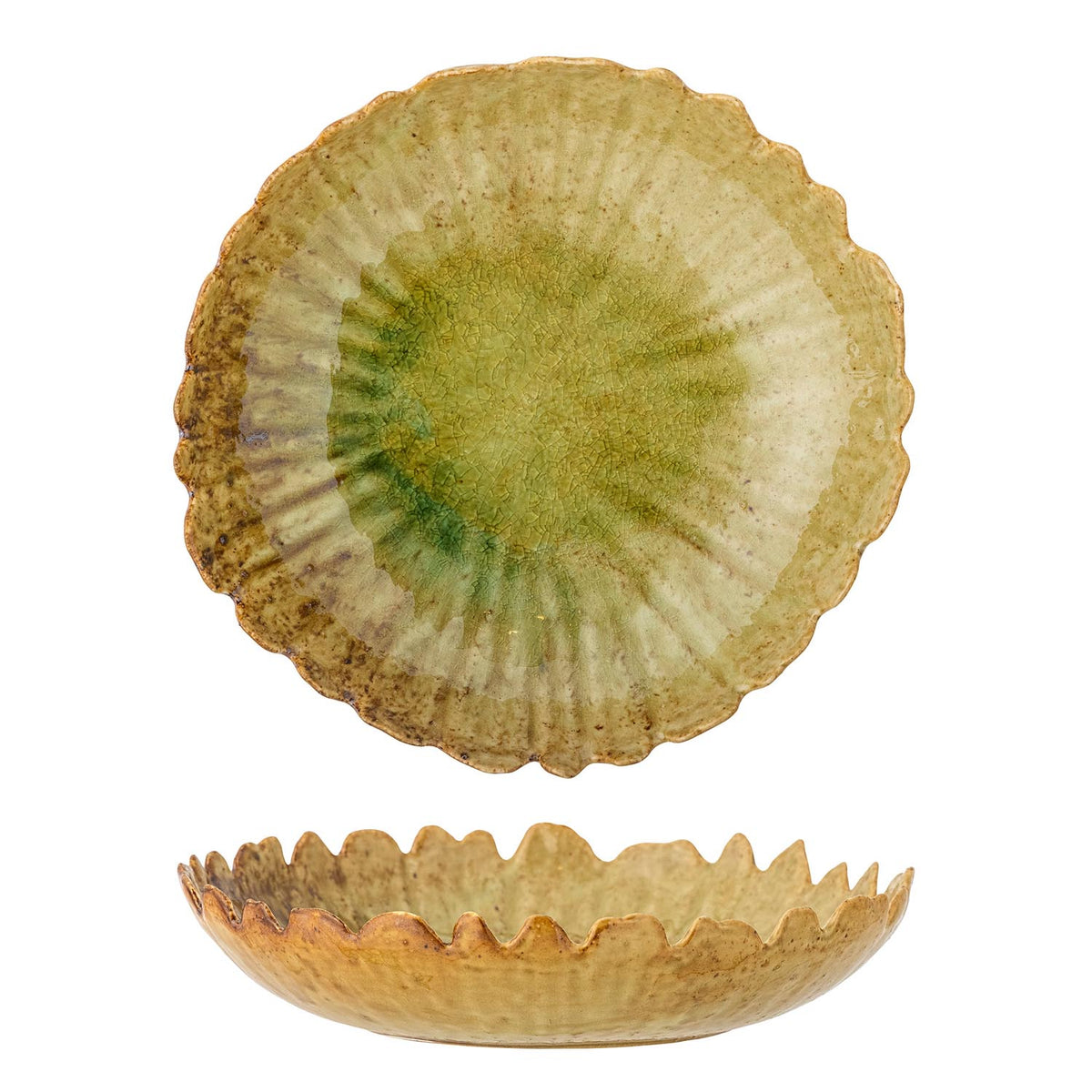Matino Schale, Grün, Steingut in Grün präsentiert im Onlineshop von KAQTU Design AG. Schale ist von Creative Collection