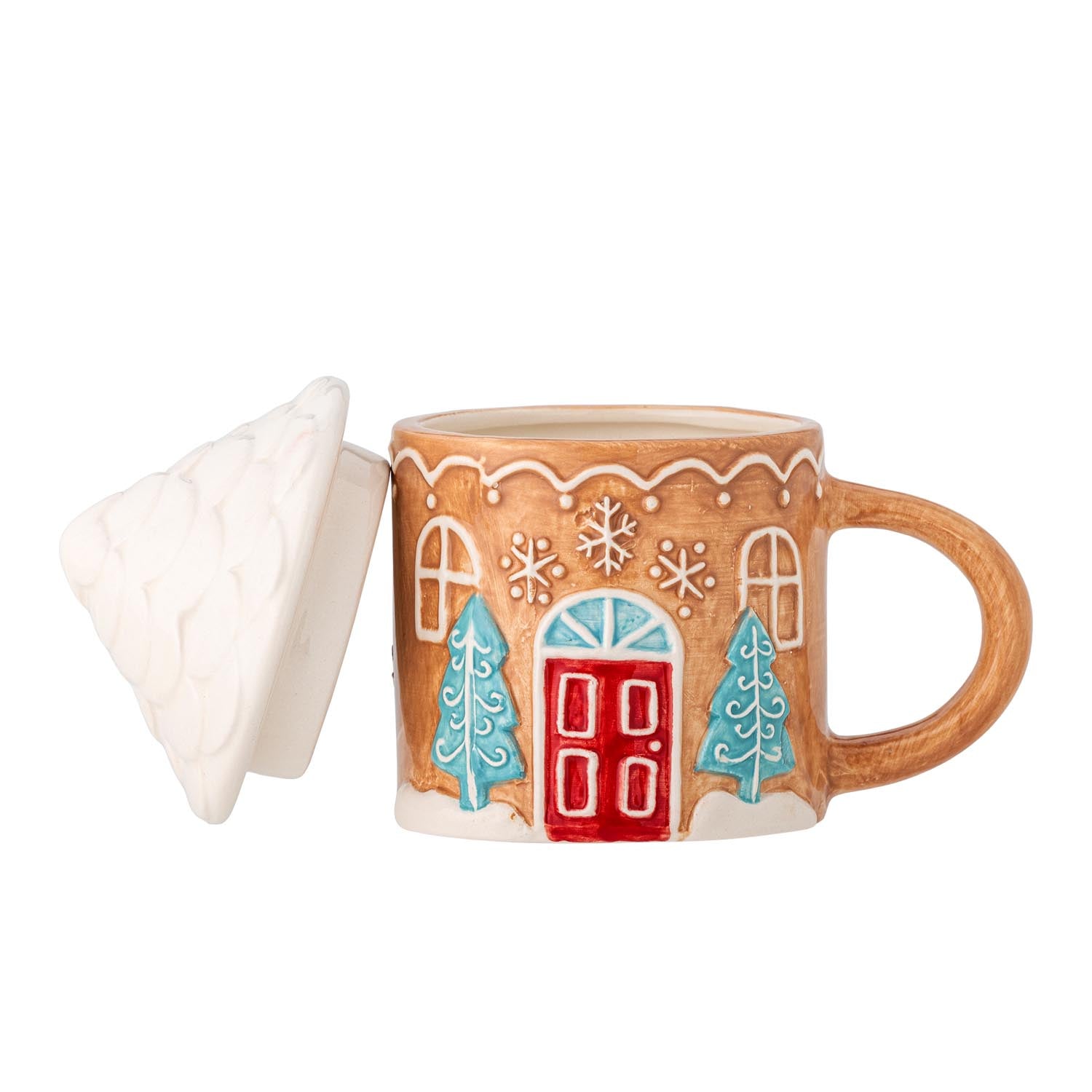 Der Ginnie Becher von Bloomingville aus braunem Steingut überzeugt mit elegantem Design und erstklassiger Qualität.