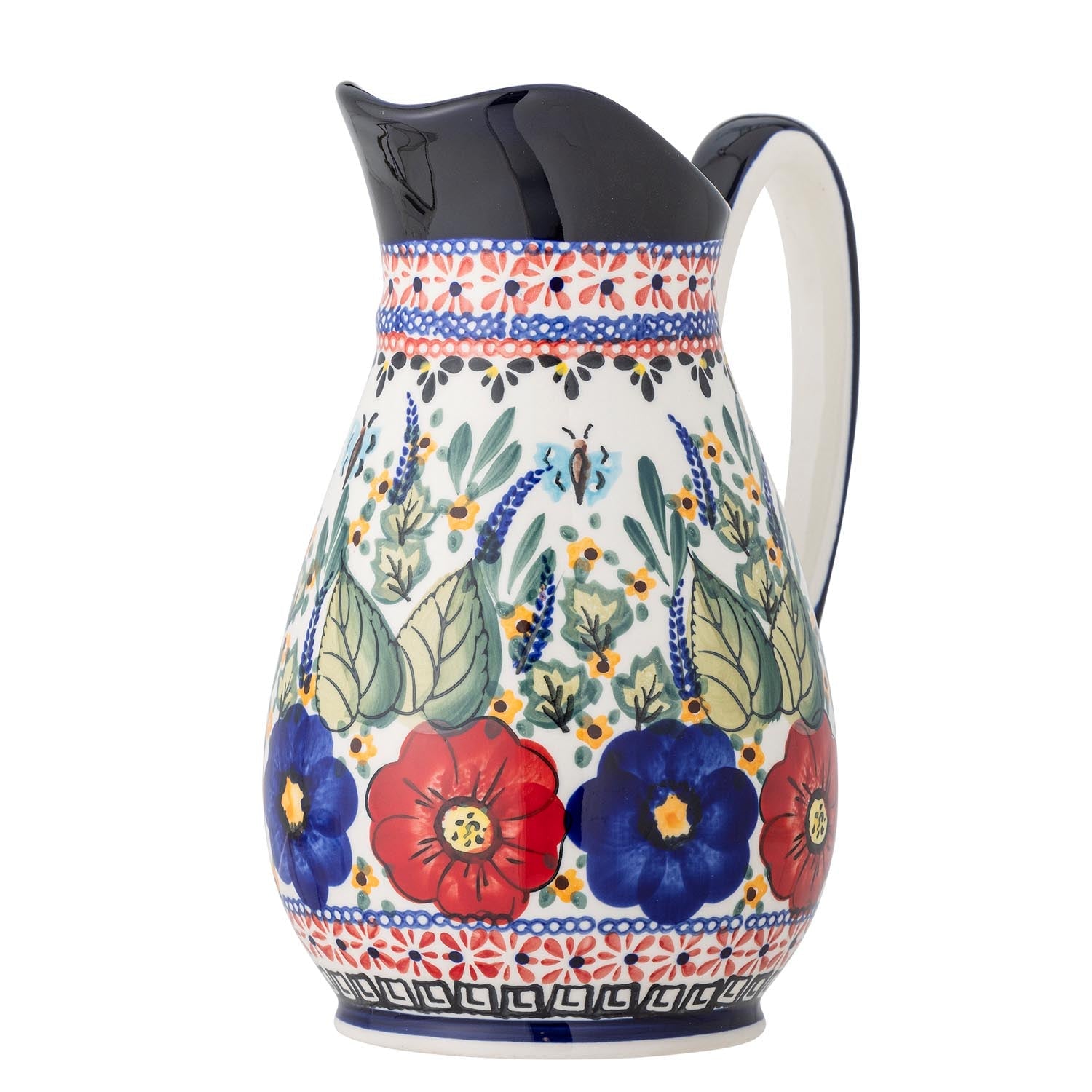 Eleganter roter Steingut-Krug von Creative Collection, ideal als Vase oder Dekoration für ein stilvolles Ambiente.