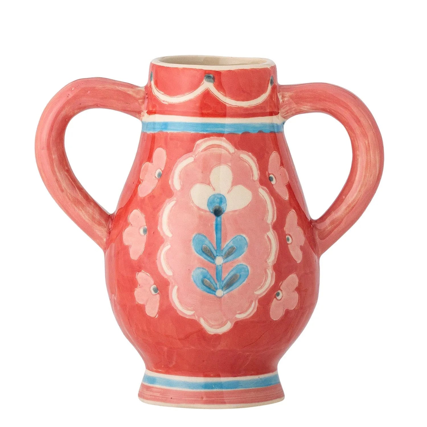 Die Odina Vase von Bloomingville: Eleganz in Rot, handbemaltes Steingut, einzigartig und vielseitig für jeden Raum.