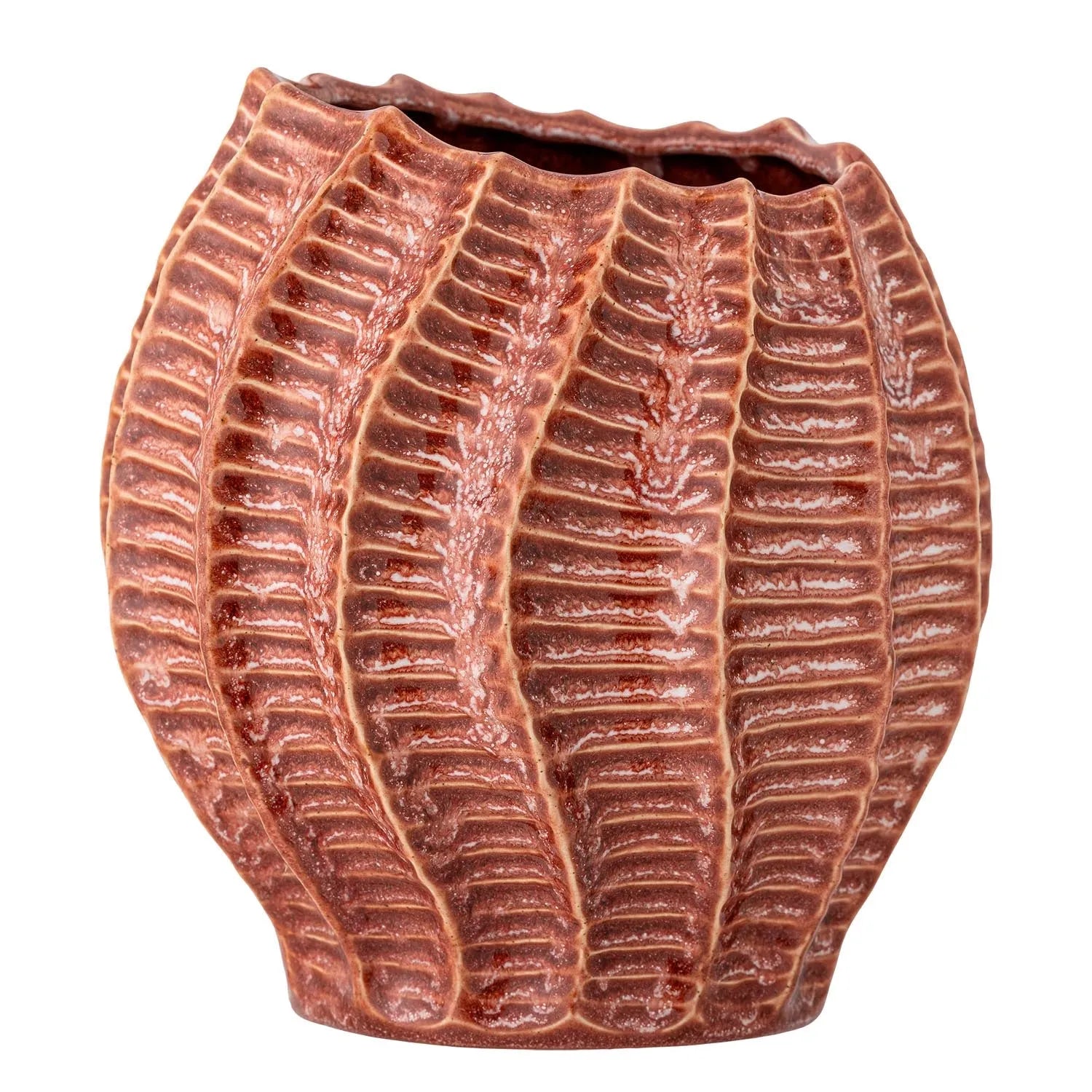 Elegante Callon Vase aus Steingut, rosa Glasur, einzigartig und vielseitig, ideal für Blumen und als stilvolles Dekor.