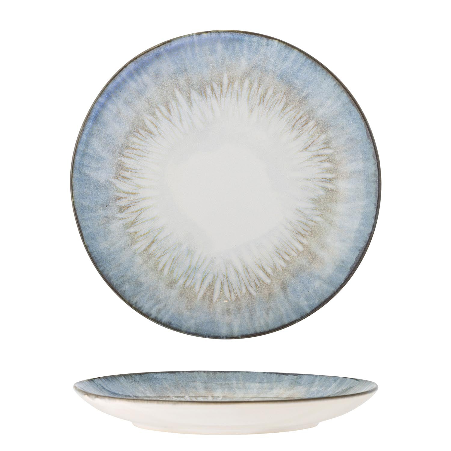 Der Calen Teller von Bloomingville aus blauem Steingut überzeugt mit stilvollem Design und vielseitiger Einsatzmöglichkeit.