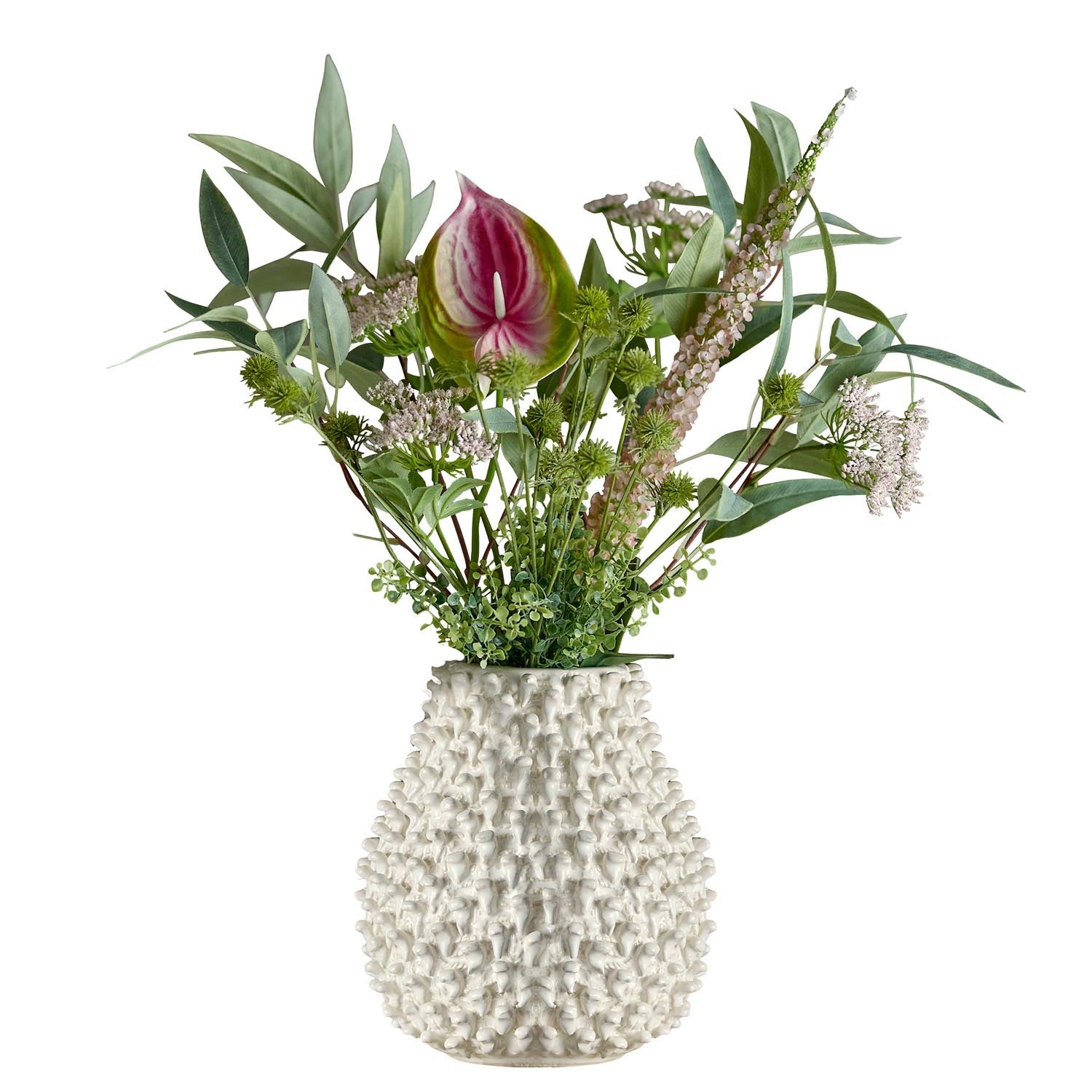 Ein eleganter künstlicher Blumenstrauß mit Rosen in zarten Blush-Tönen, ideal für stilvolle Dekorationen von Bloomingville.